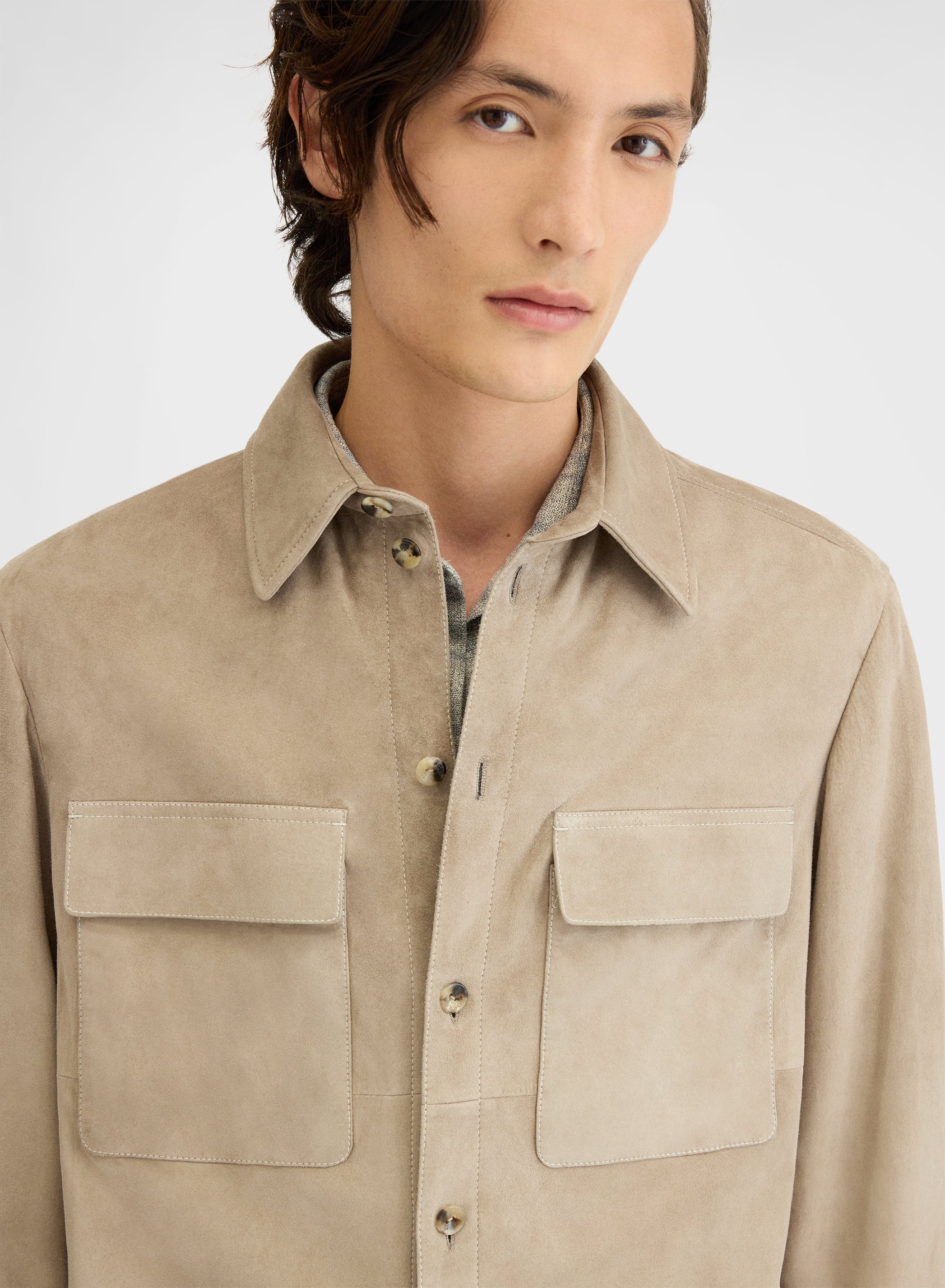 OVERSHIRT SUEDE GREY