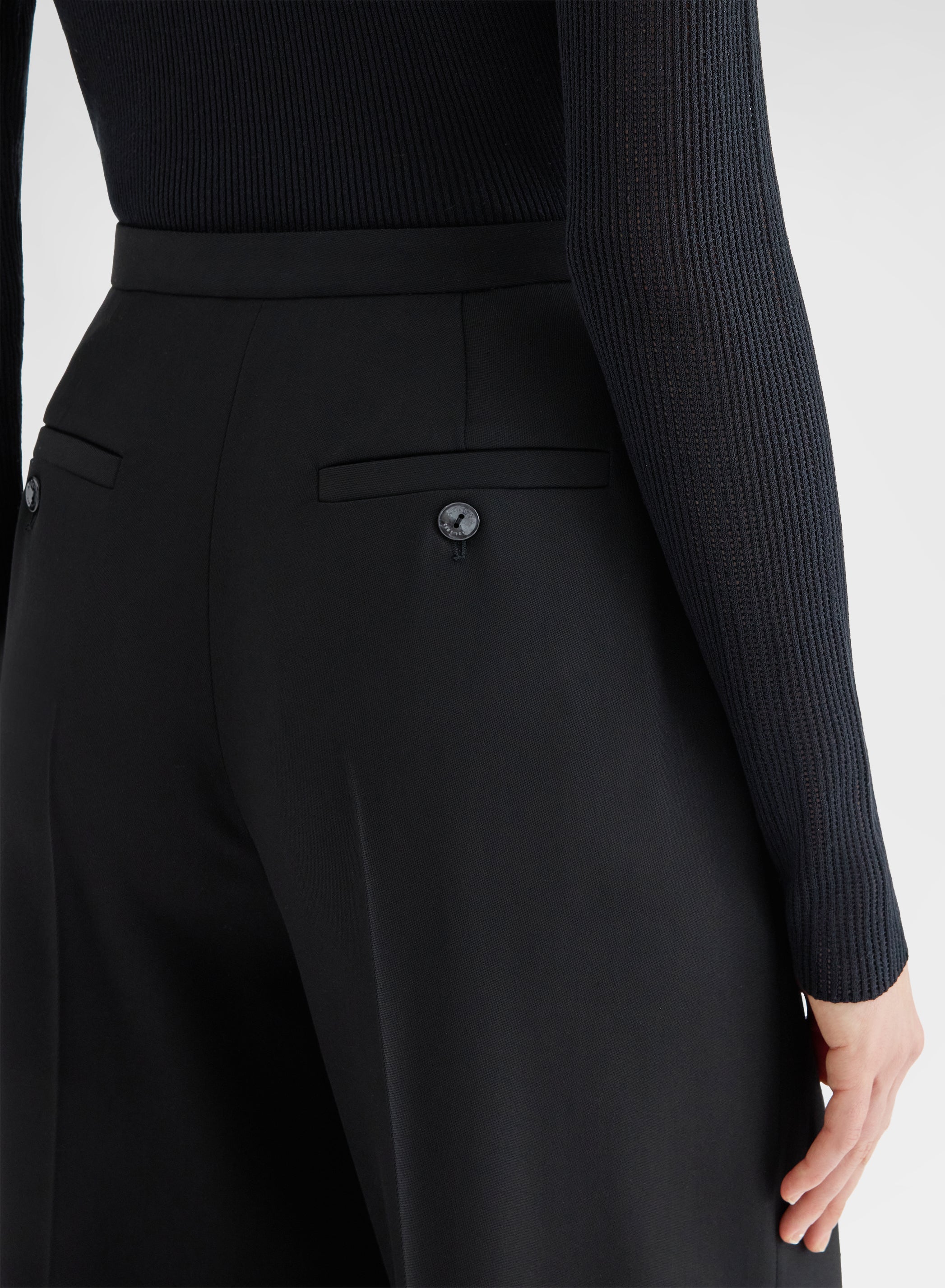 FLUID VISCOSE WOOL AMANDA PANTS BLACK