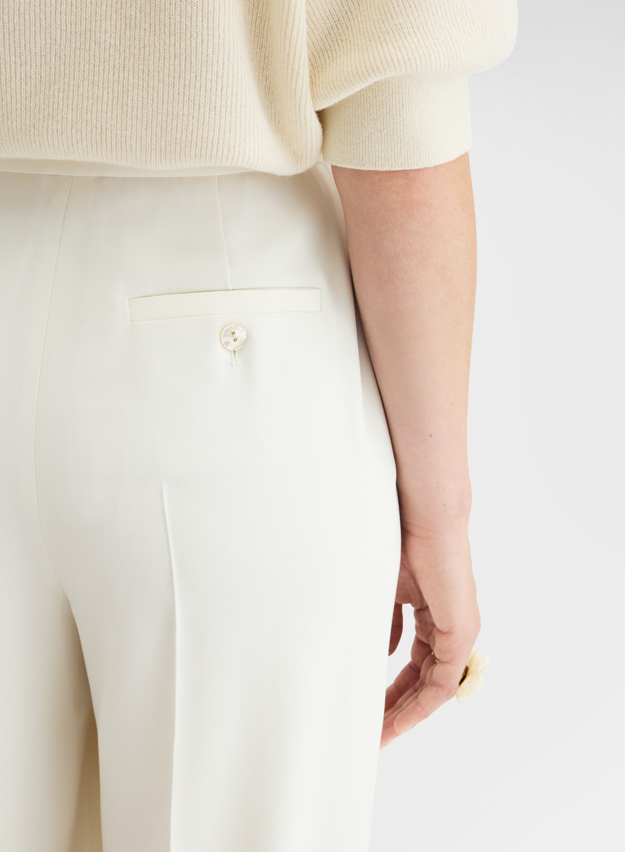 FLUID VISCOSE WOOL AMANDA PANTS WHITE
