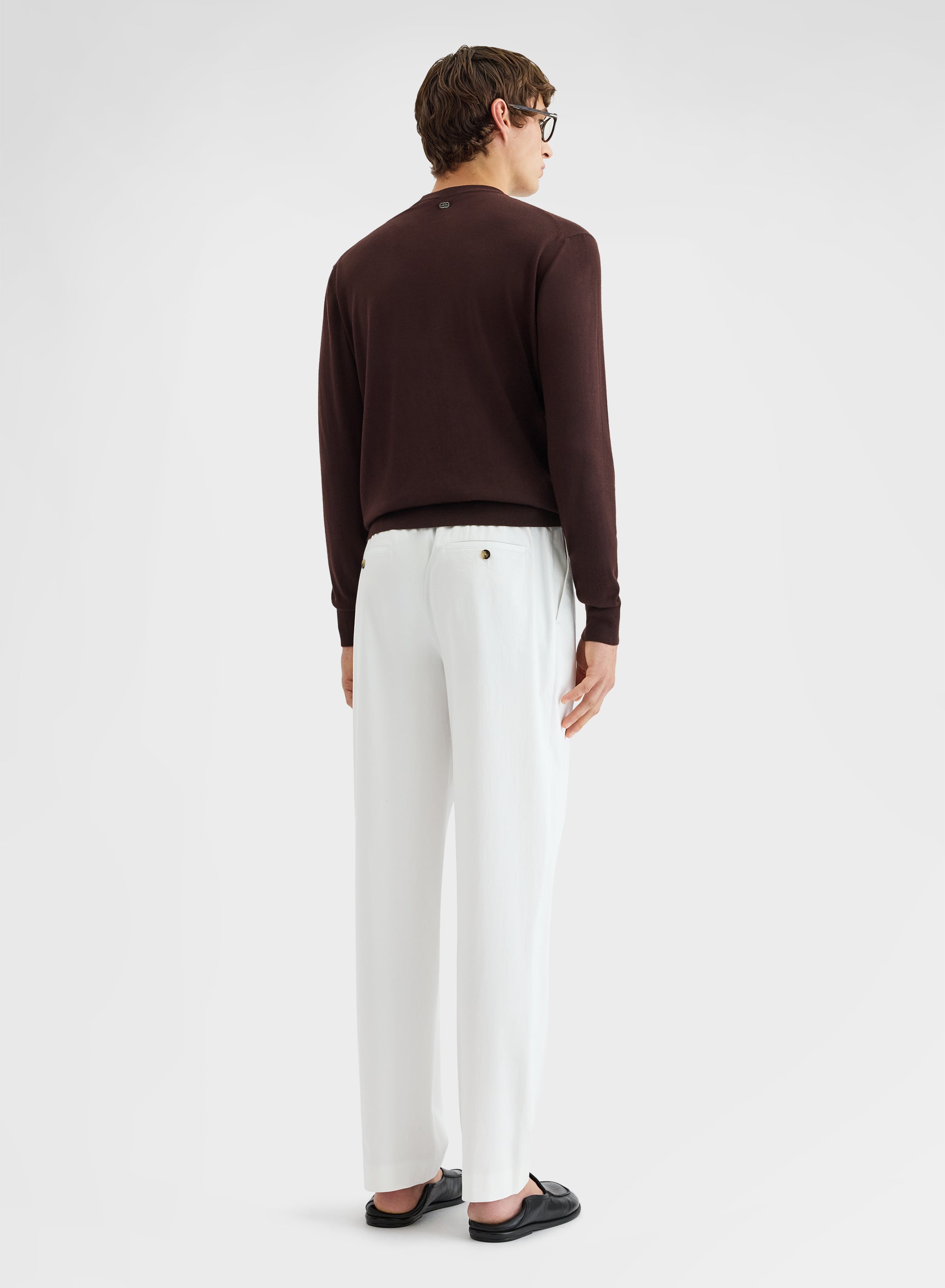 COTTON SATIN PANTS WHITE