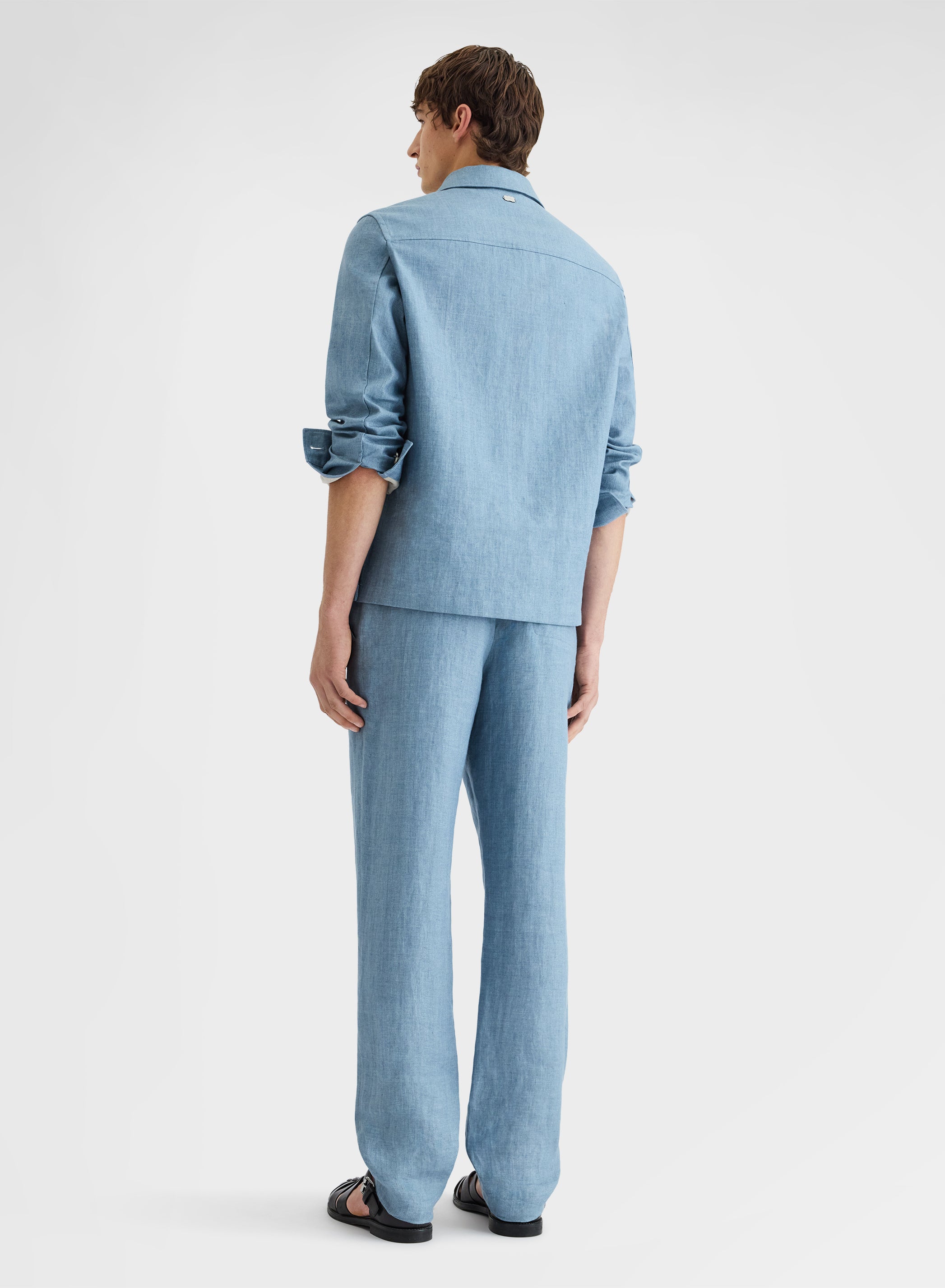 DELAVE LINEN PANTS DUSTY BLUE