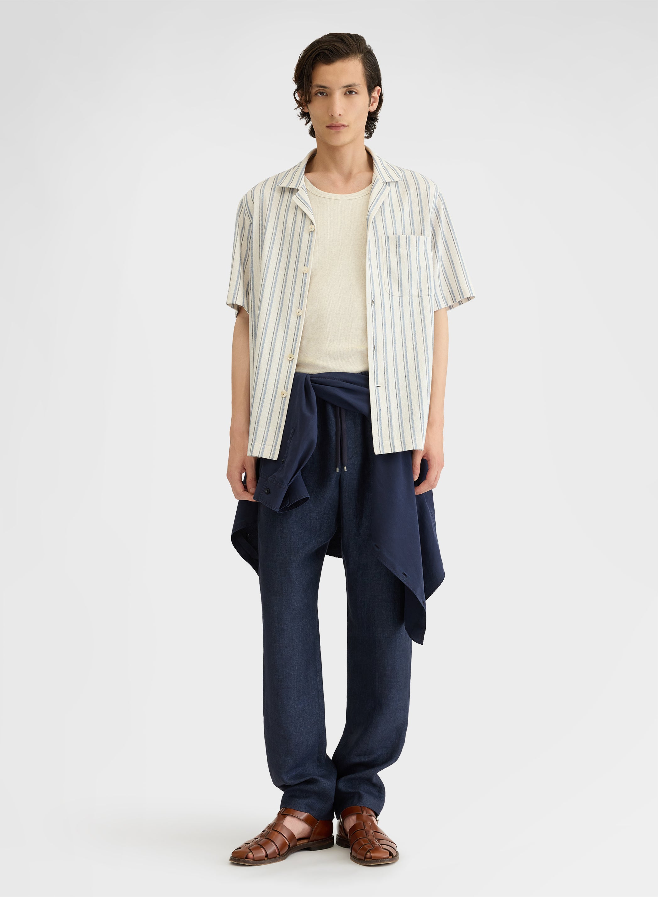 DELAVE LINEN PANTS NAVY