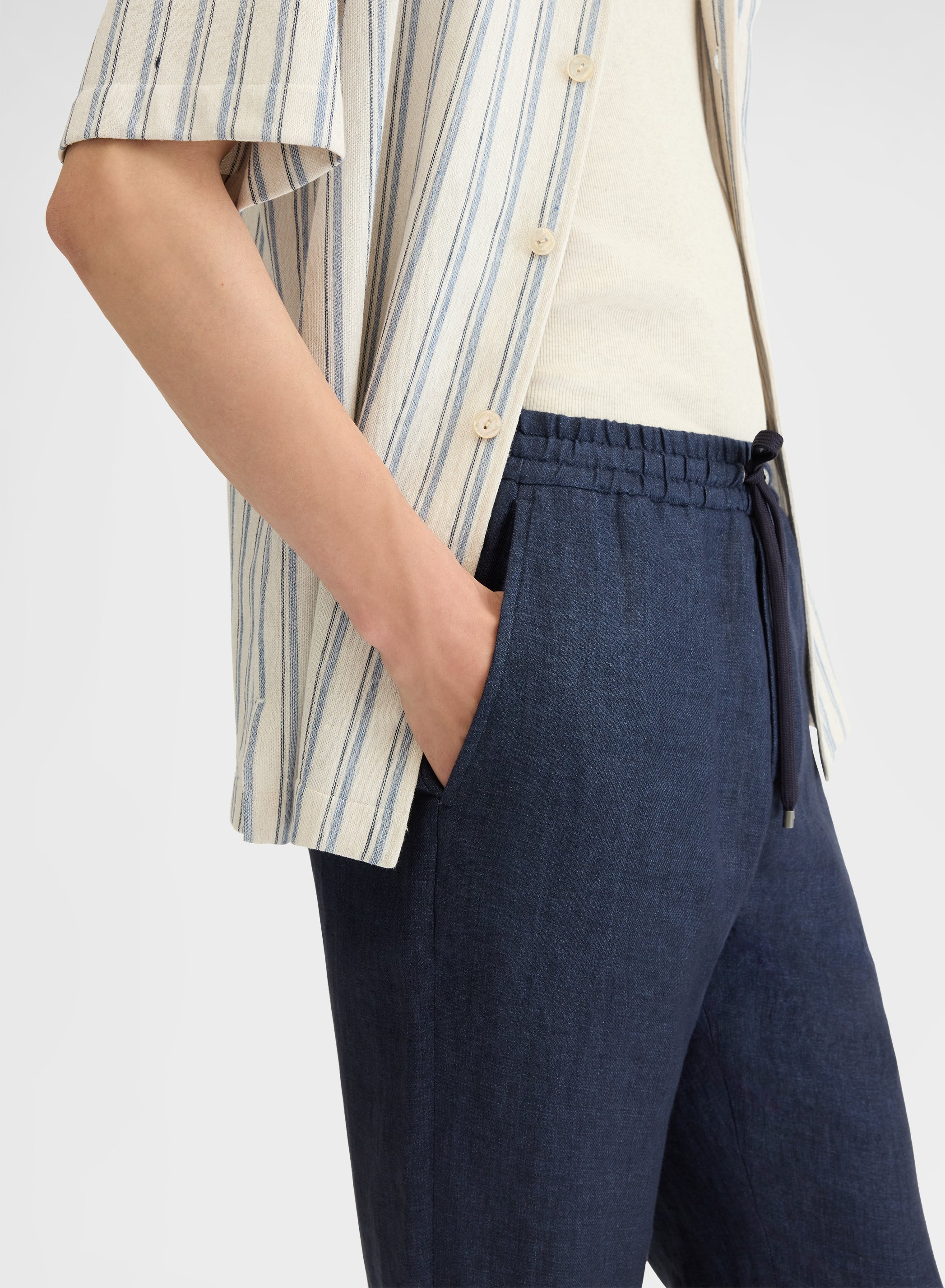 DELAVE LINEN PANTS NAVY