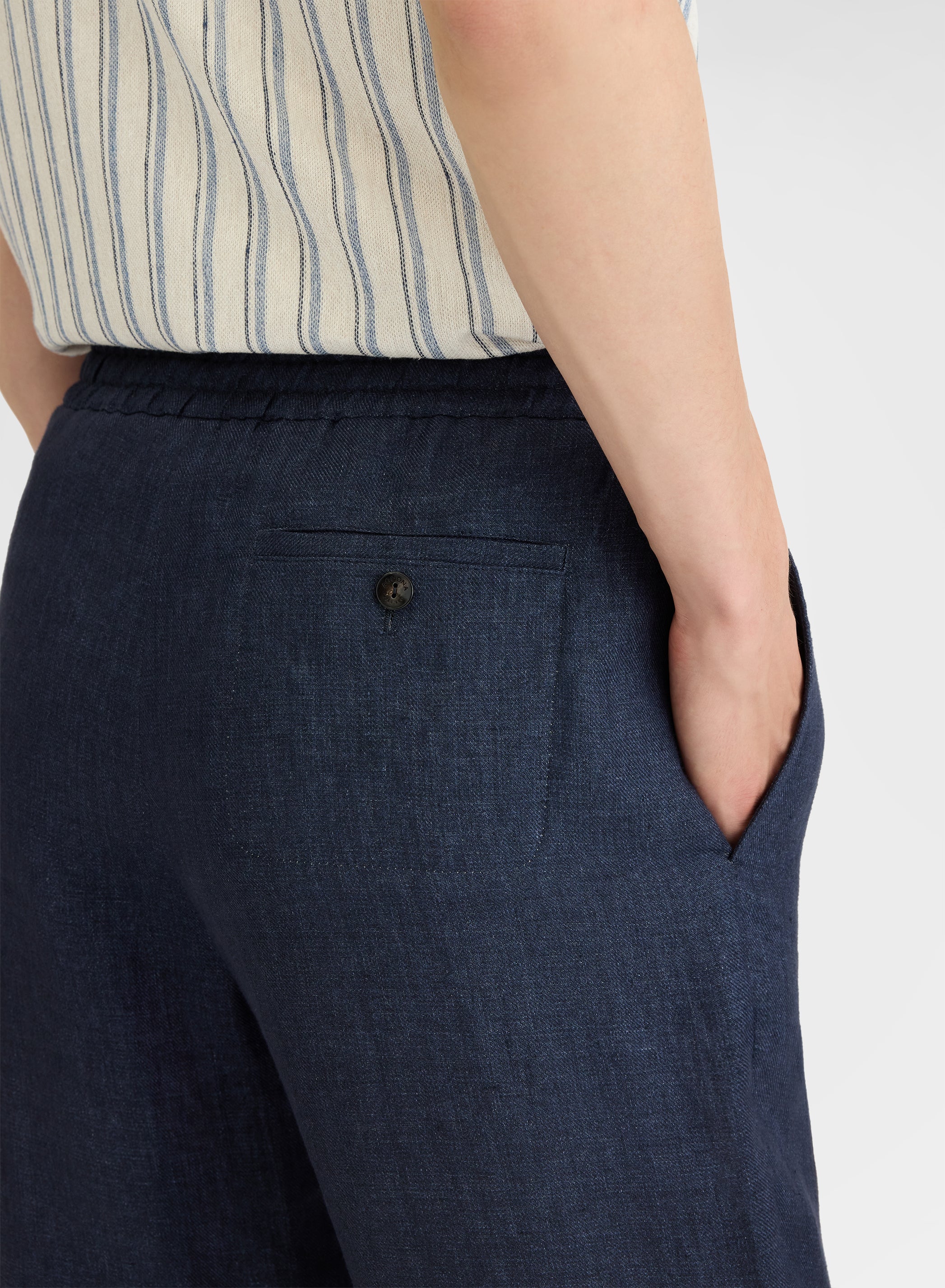 DELAVE LINEN PANTS NAVY