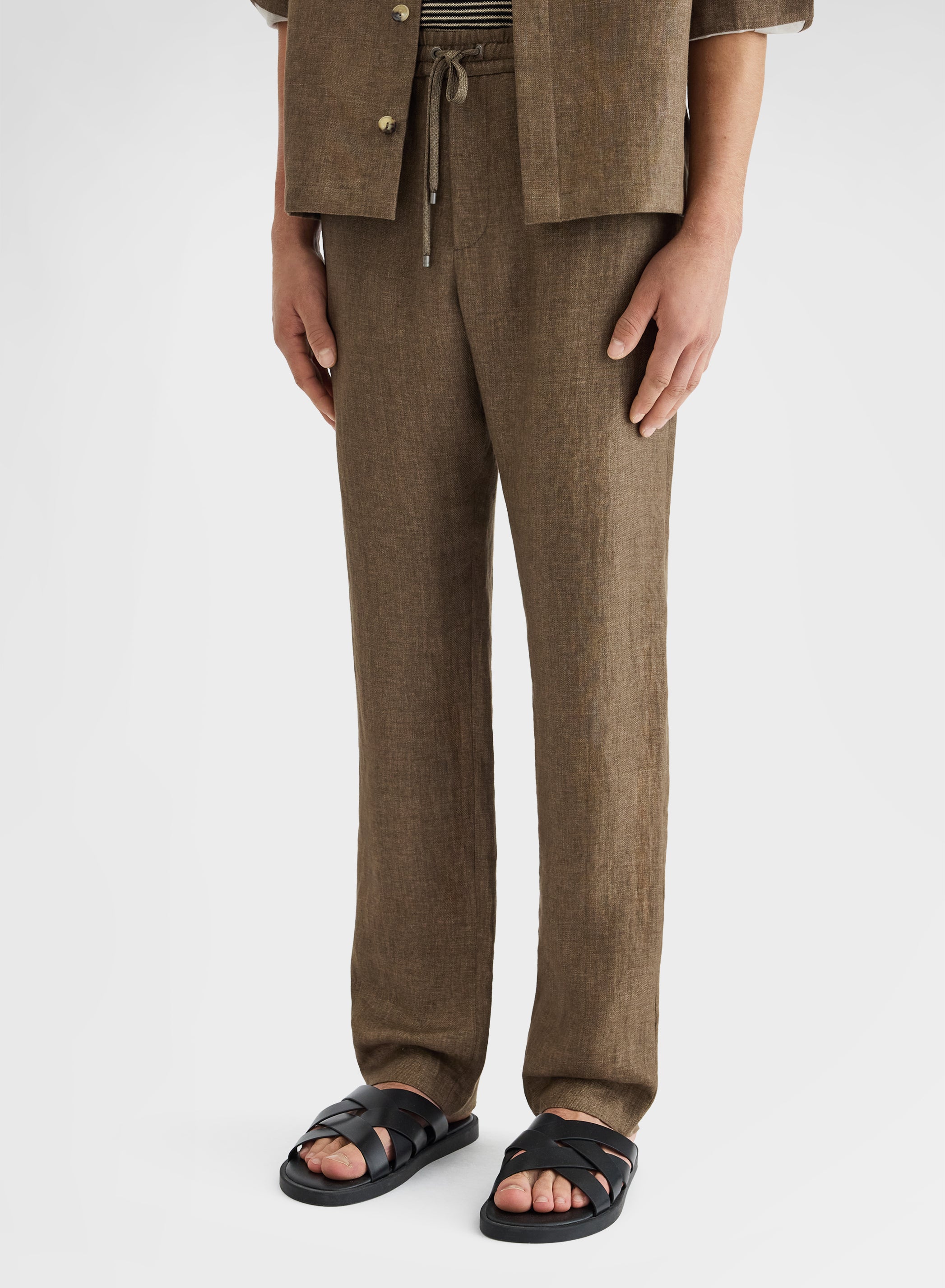 DELAVE LINEN PANTS KHAKI