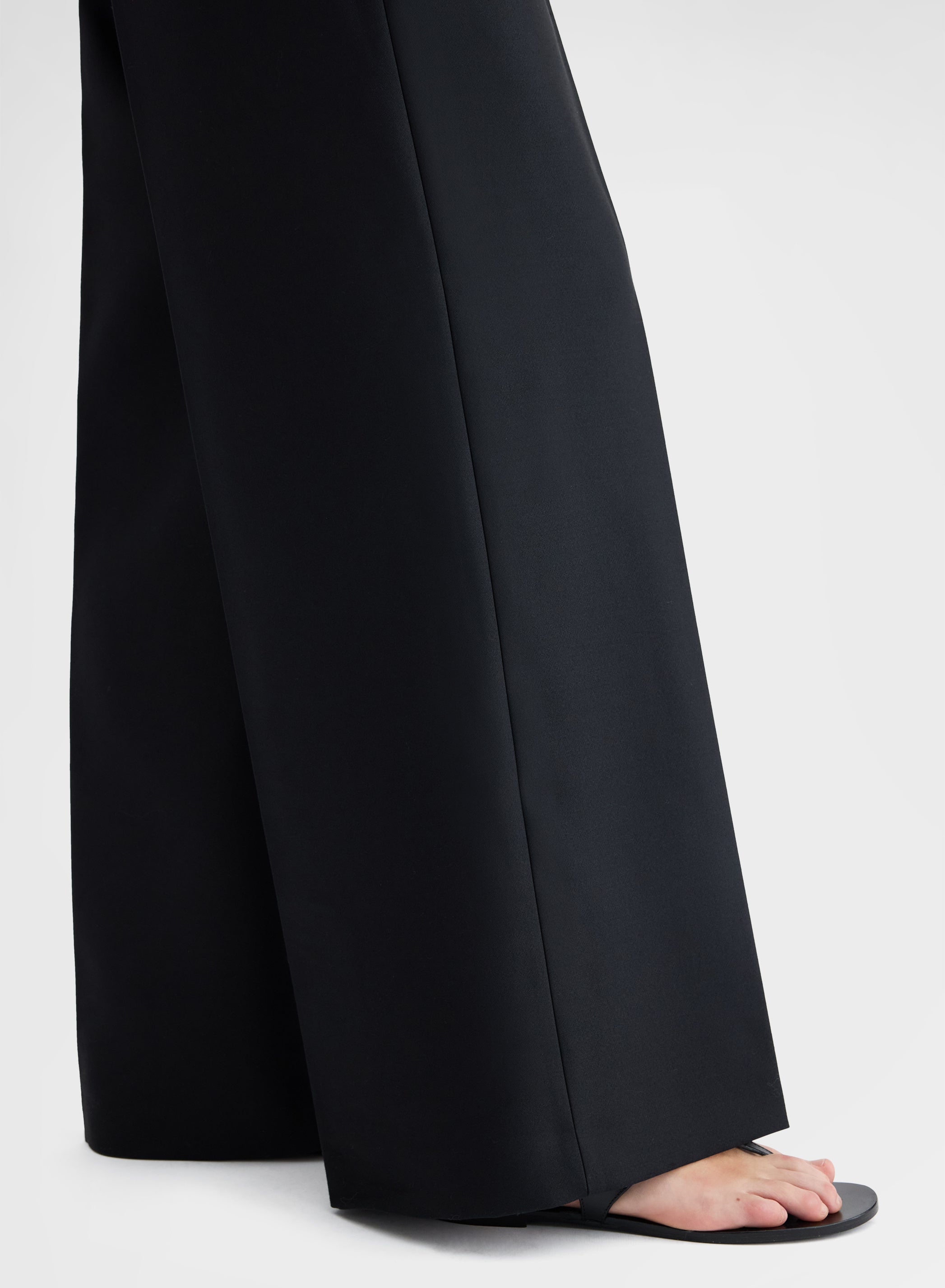 DOUBLE WOOL SILK PANTS BLACK