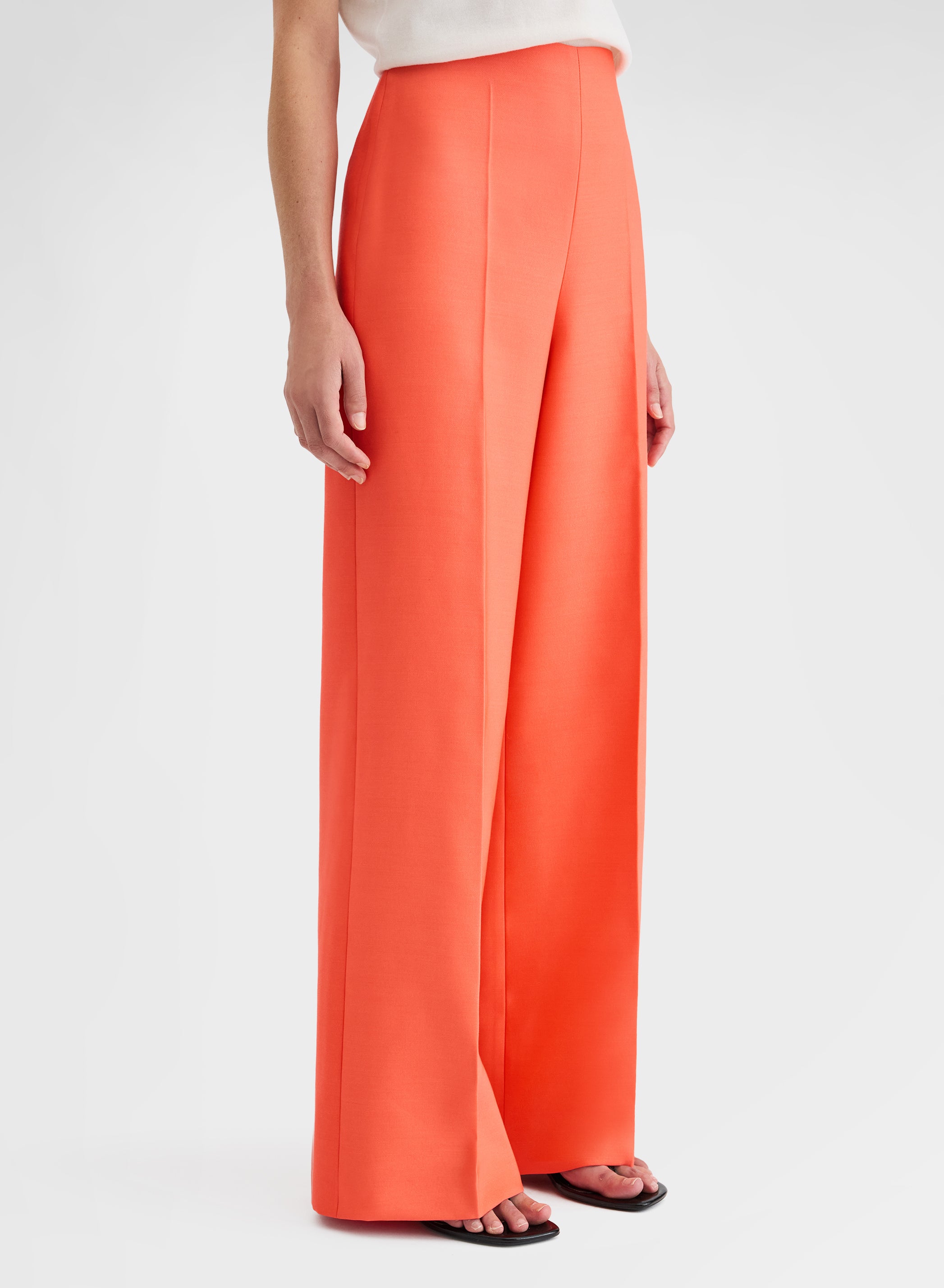 DOUBLE WOOL SILK PANTS SUNSET