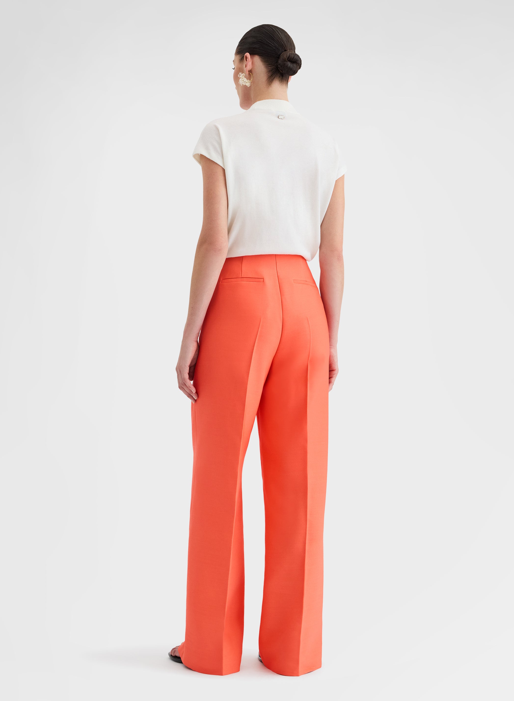 DOUBLE WOOL SILK PANTS SUNSET