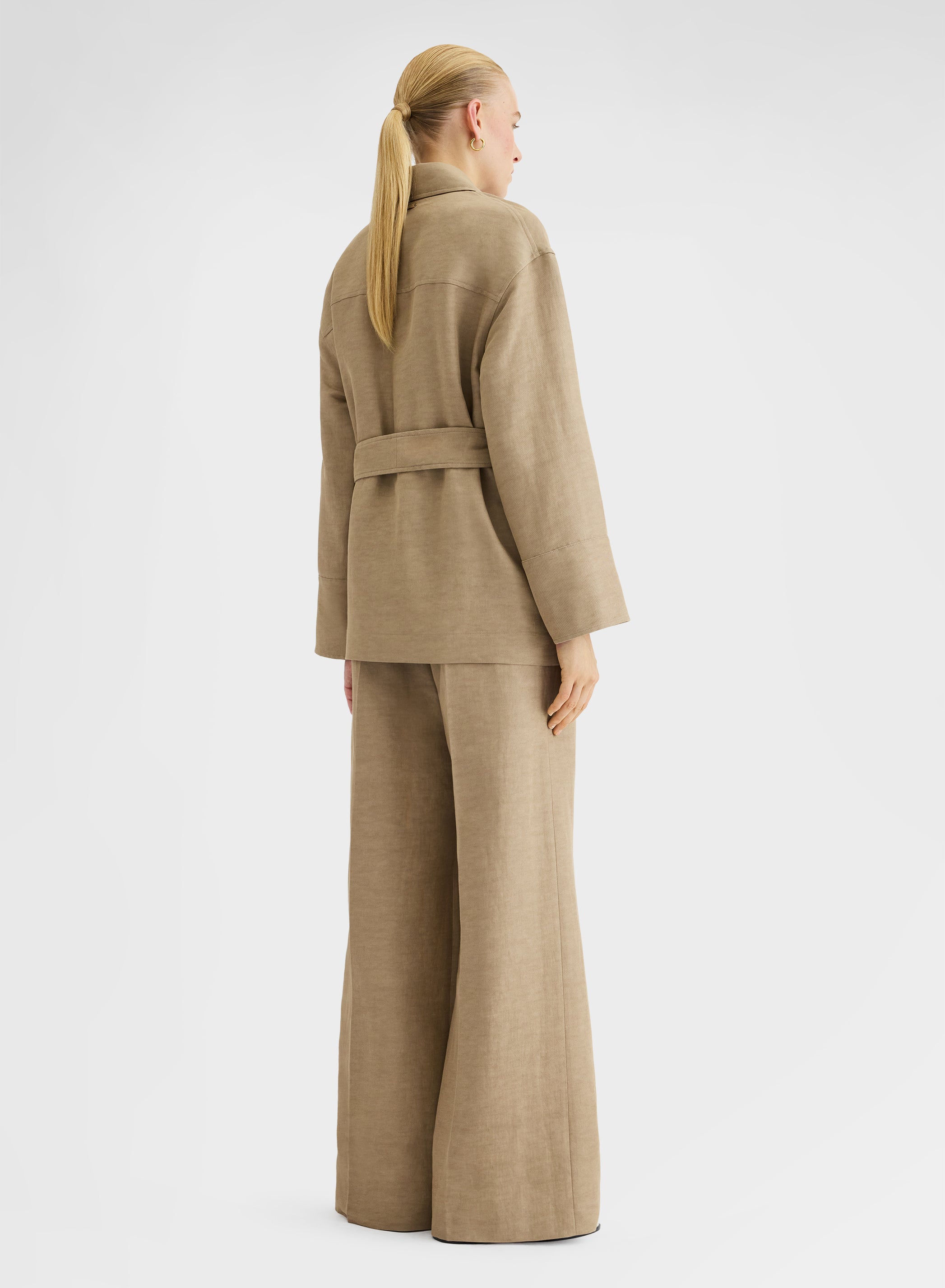 COTTON BLEND TWILL PANTS KHAKI