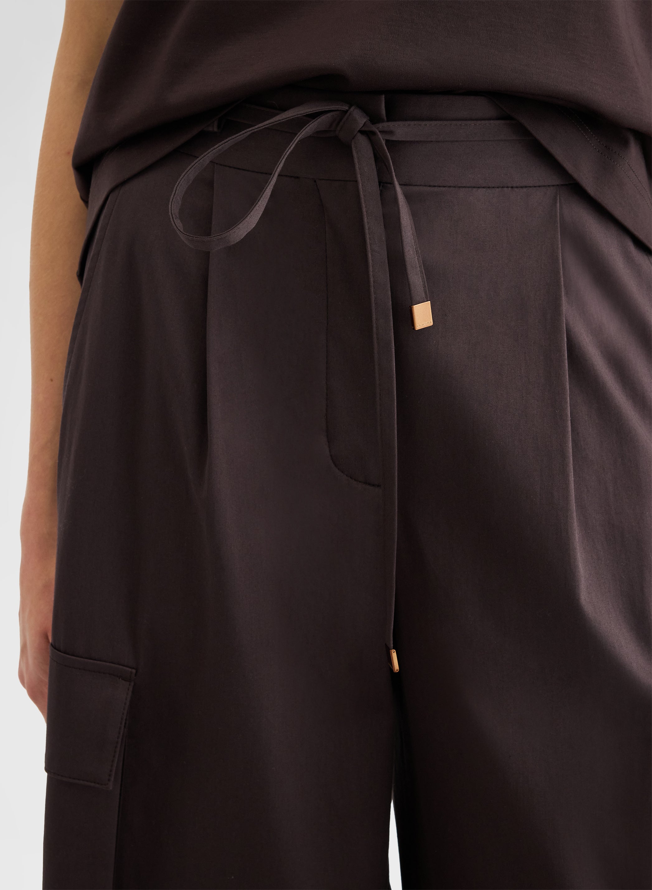 PANTS COTTON SATIN CHOCOLATE