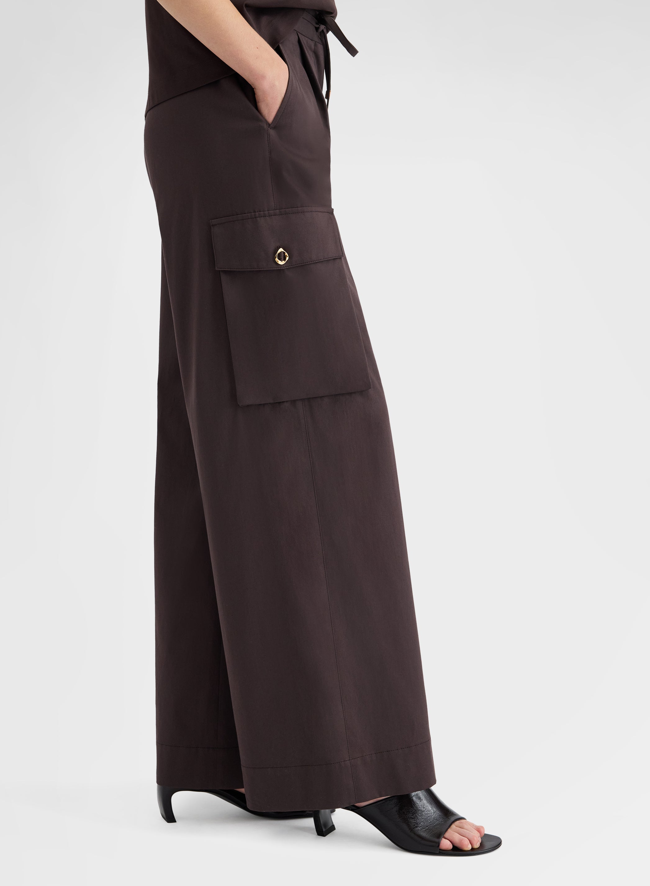 PANTS COTTON SATIN CHOCOLATE