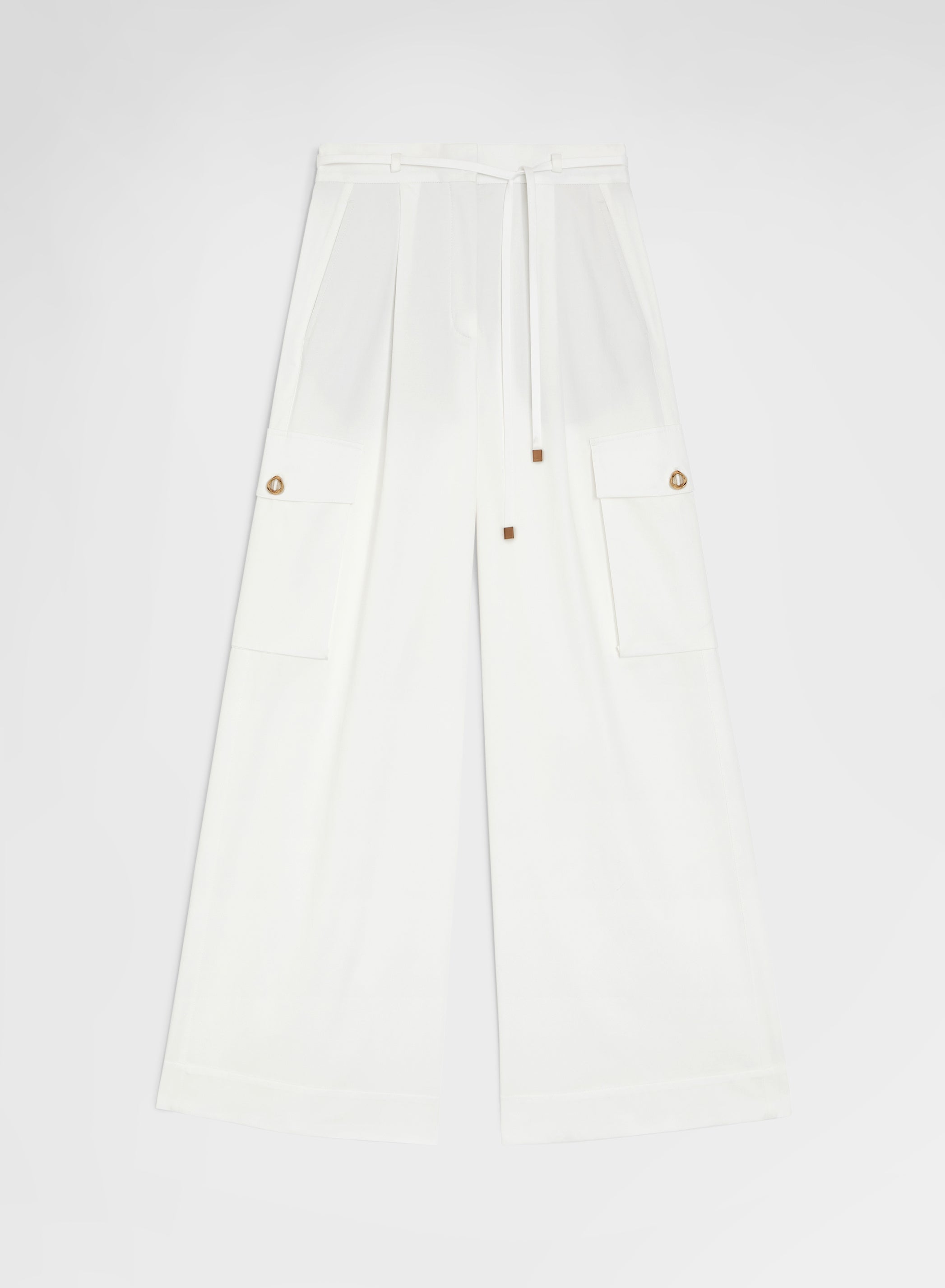 COTTON SATIN PANTS WHITE