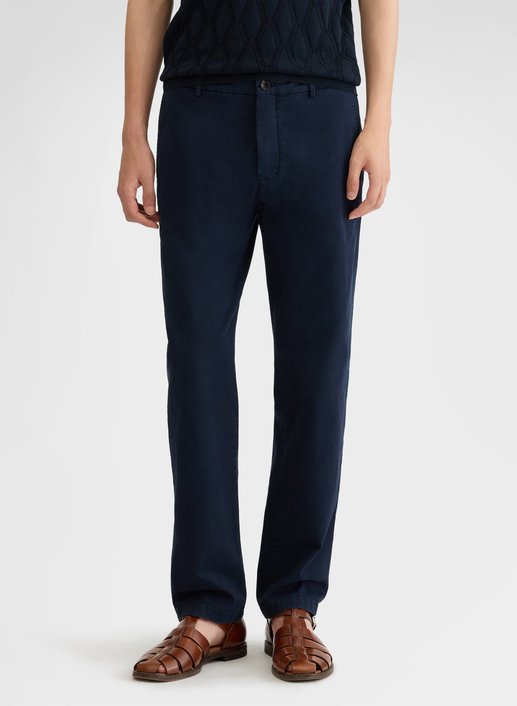 COTTON STRETCH GARMENT DYED NAVY