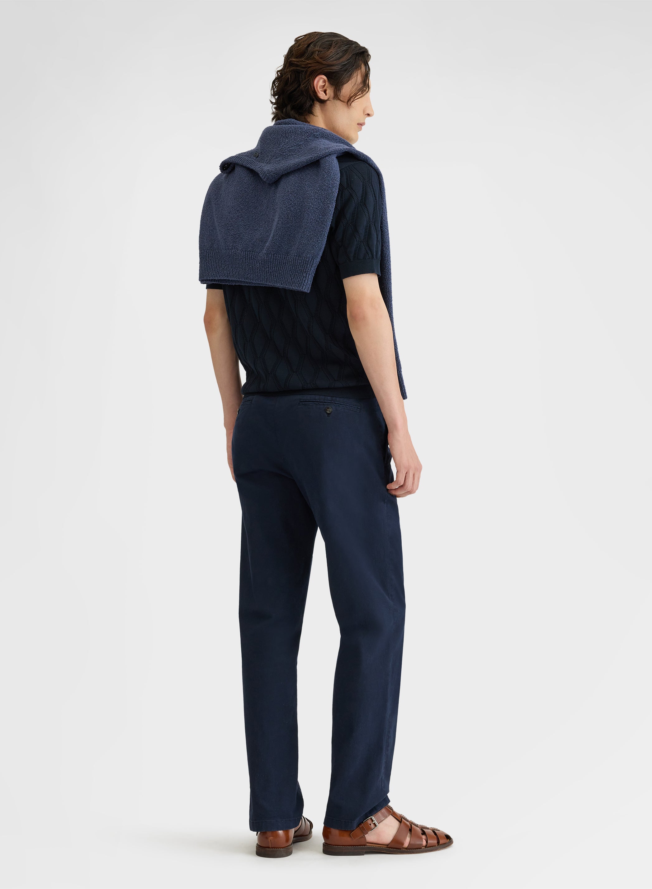COTTON STRETCH GARMENT DYED NAVY
