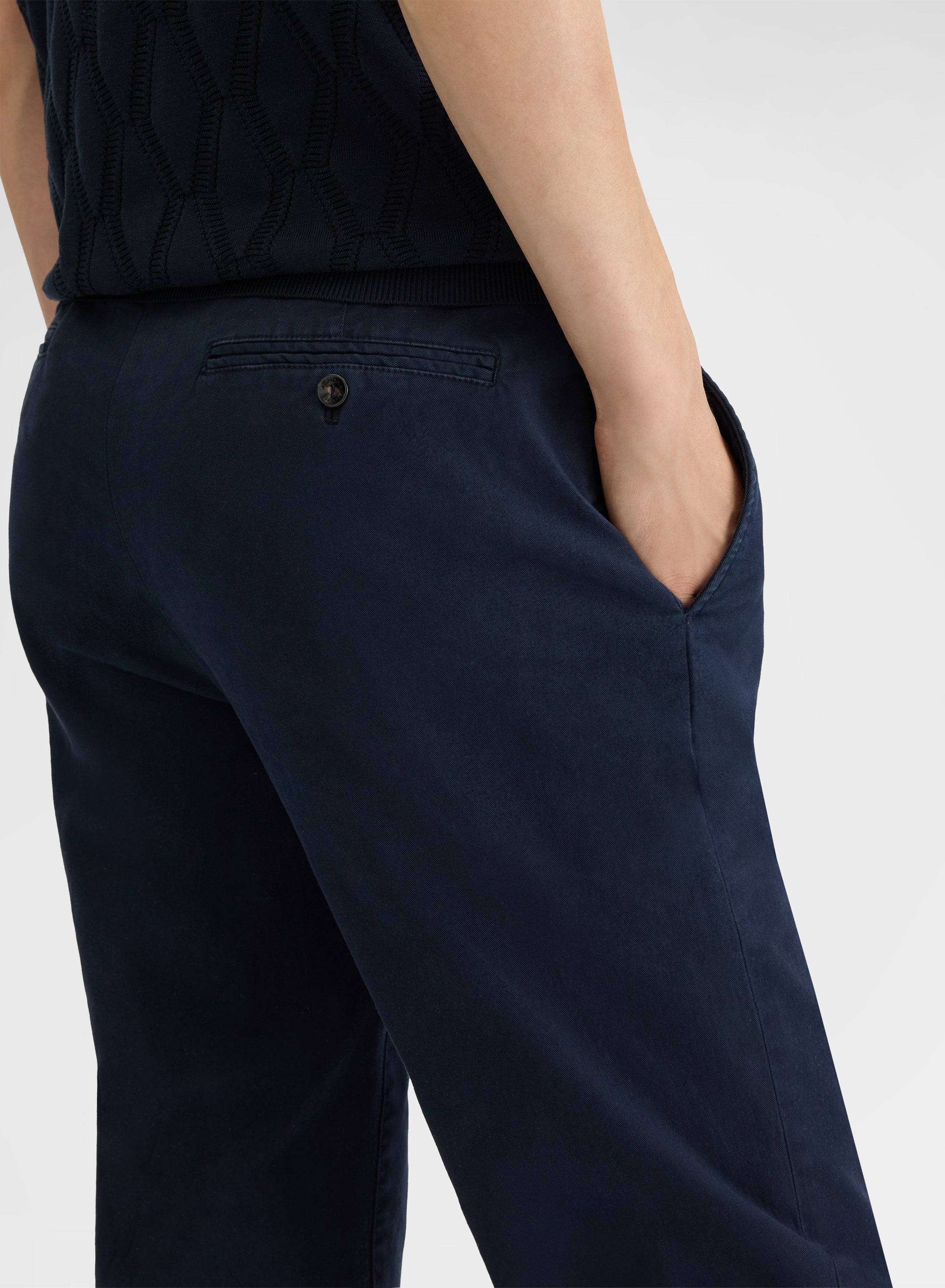 COTTON STRETCH GARMENT DYED NAVY