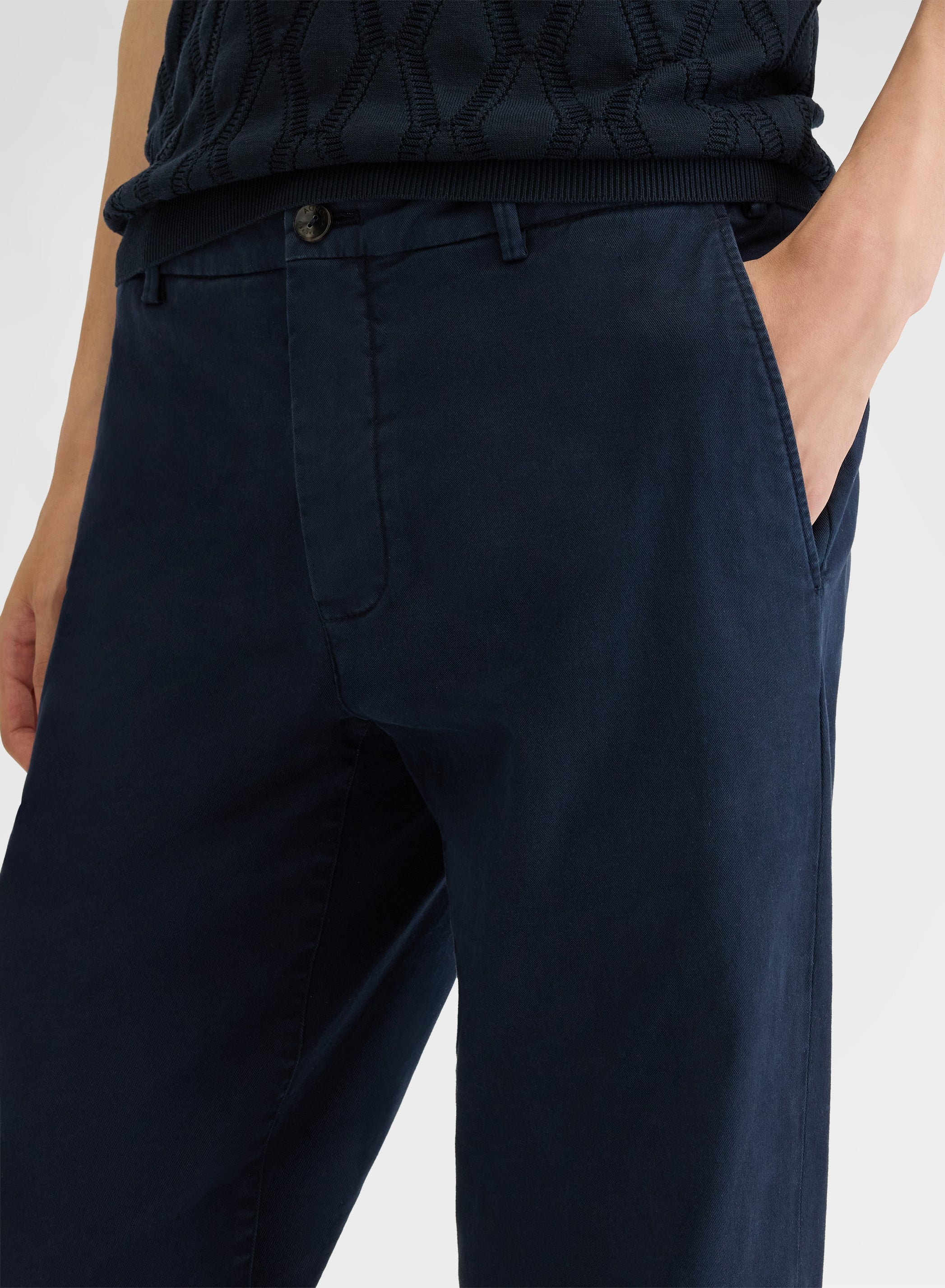 COTTON STRETCH GARMENT DYED NAVY