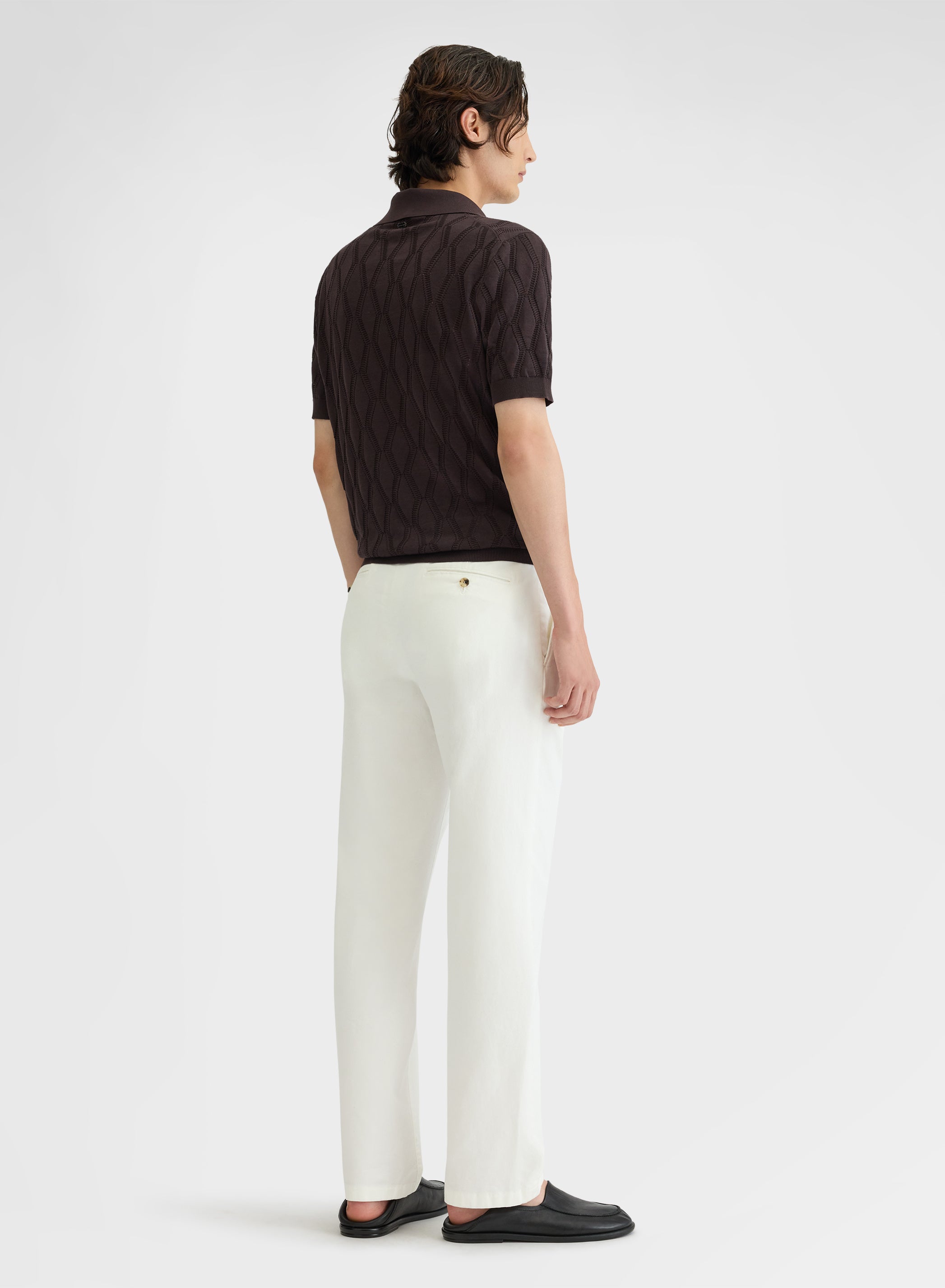 COTTON STRETCH GARMENT DYED WHITE