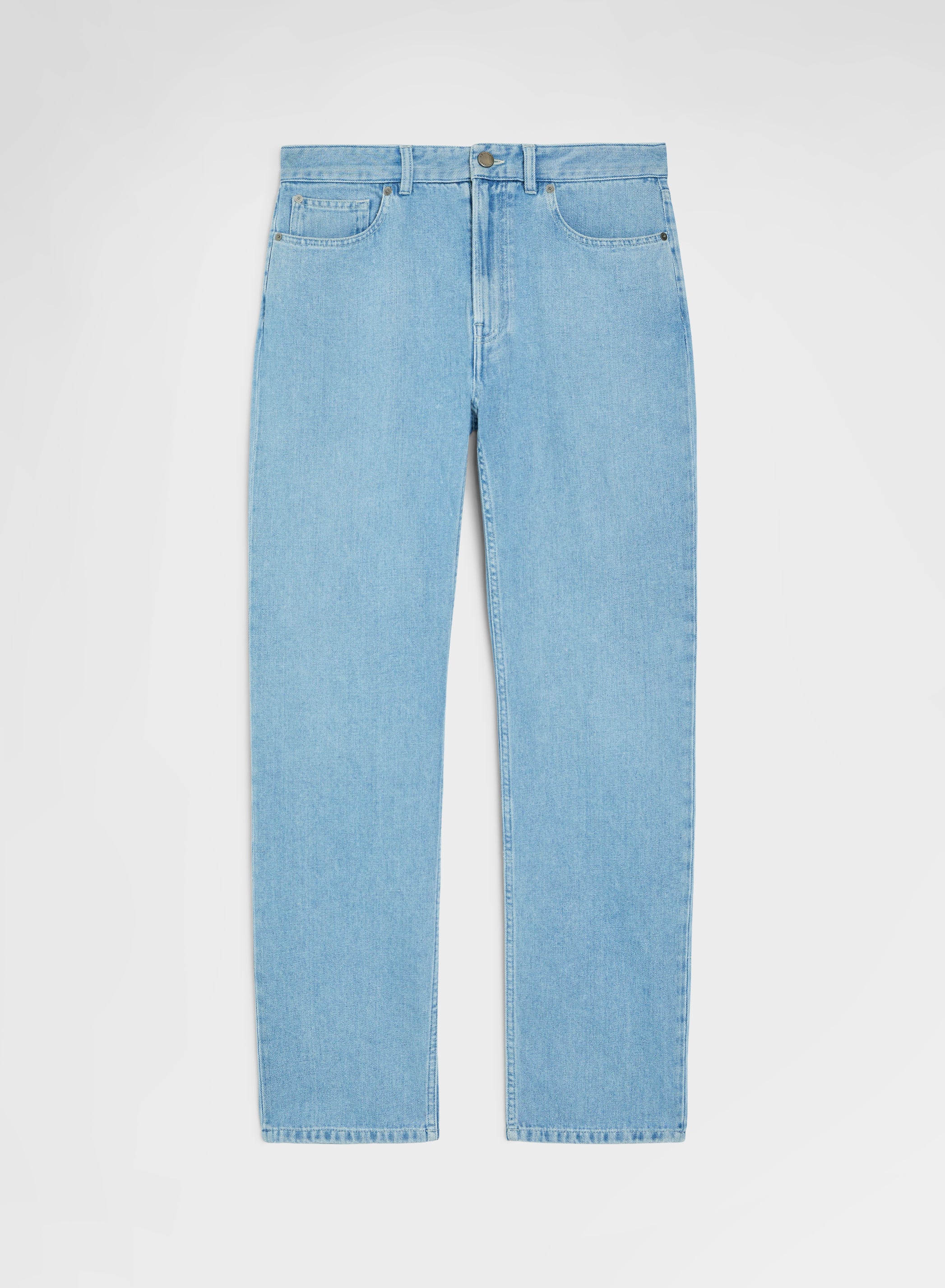 Bleached Blue Bleached Denim Pants Cotton Linen | Agnona
