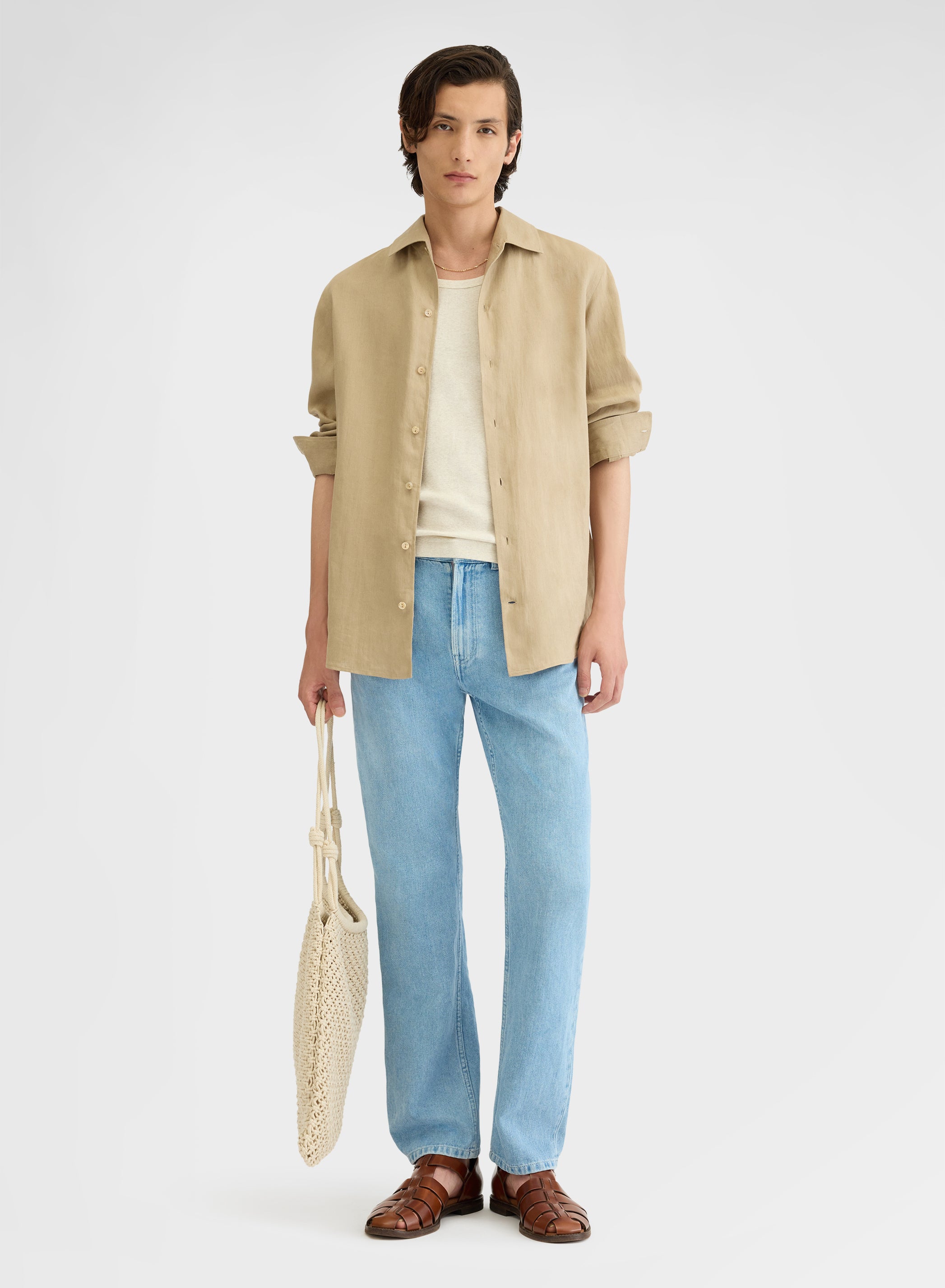 COTTON LINEN DENIM BLEACH