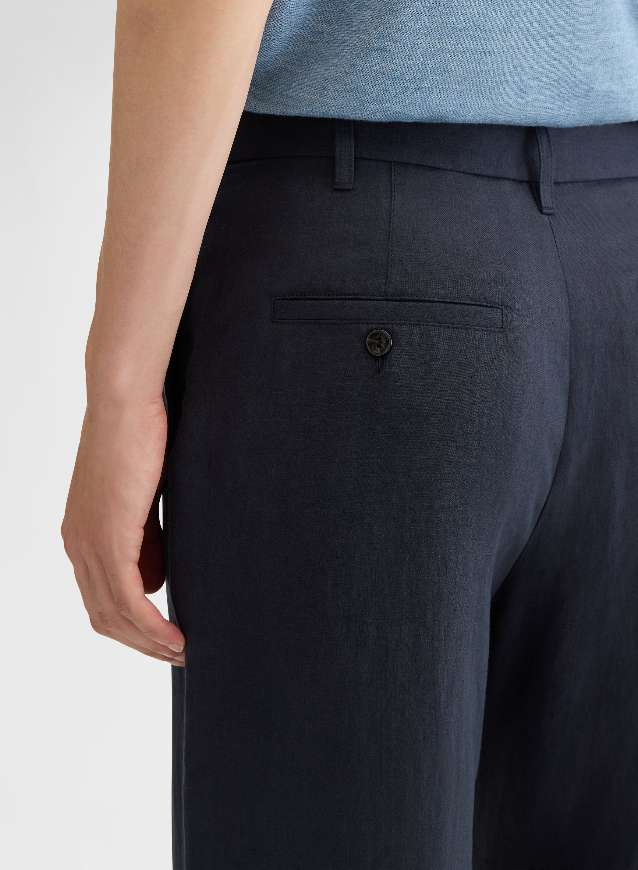 LIGHT LINEN PANTS NAVY