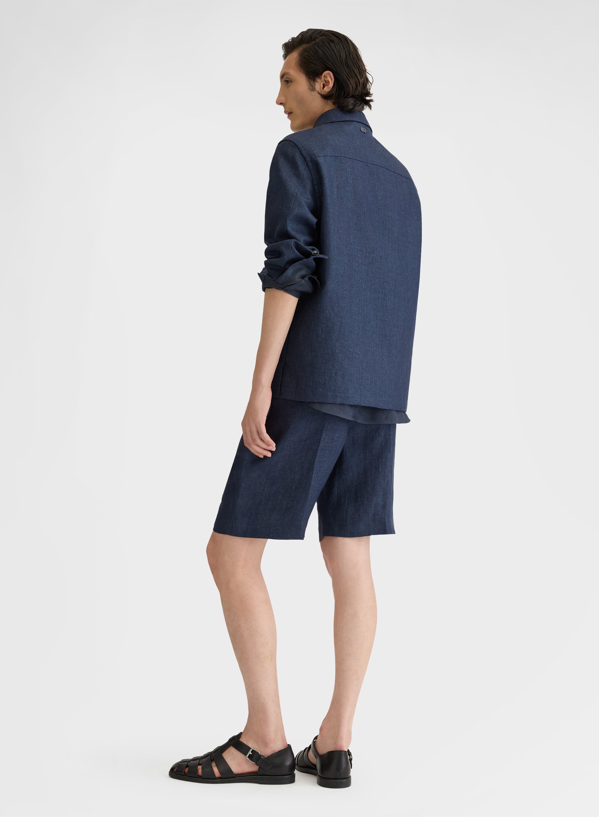 DELAVE LINEN SHORTS NAVY