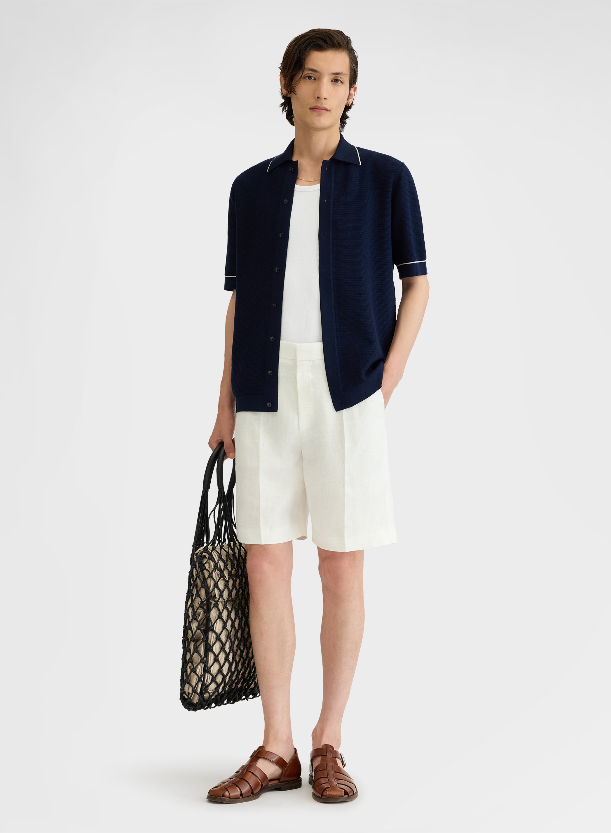 DELAVE LINEN SHORTS WHITE