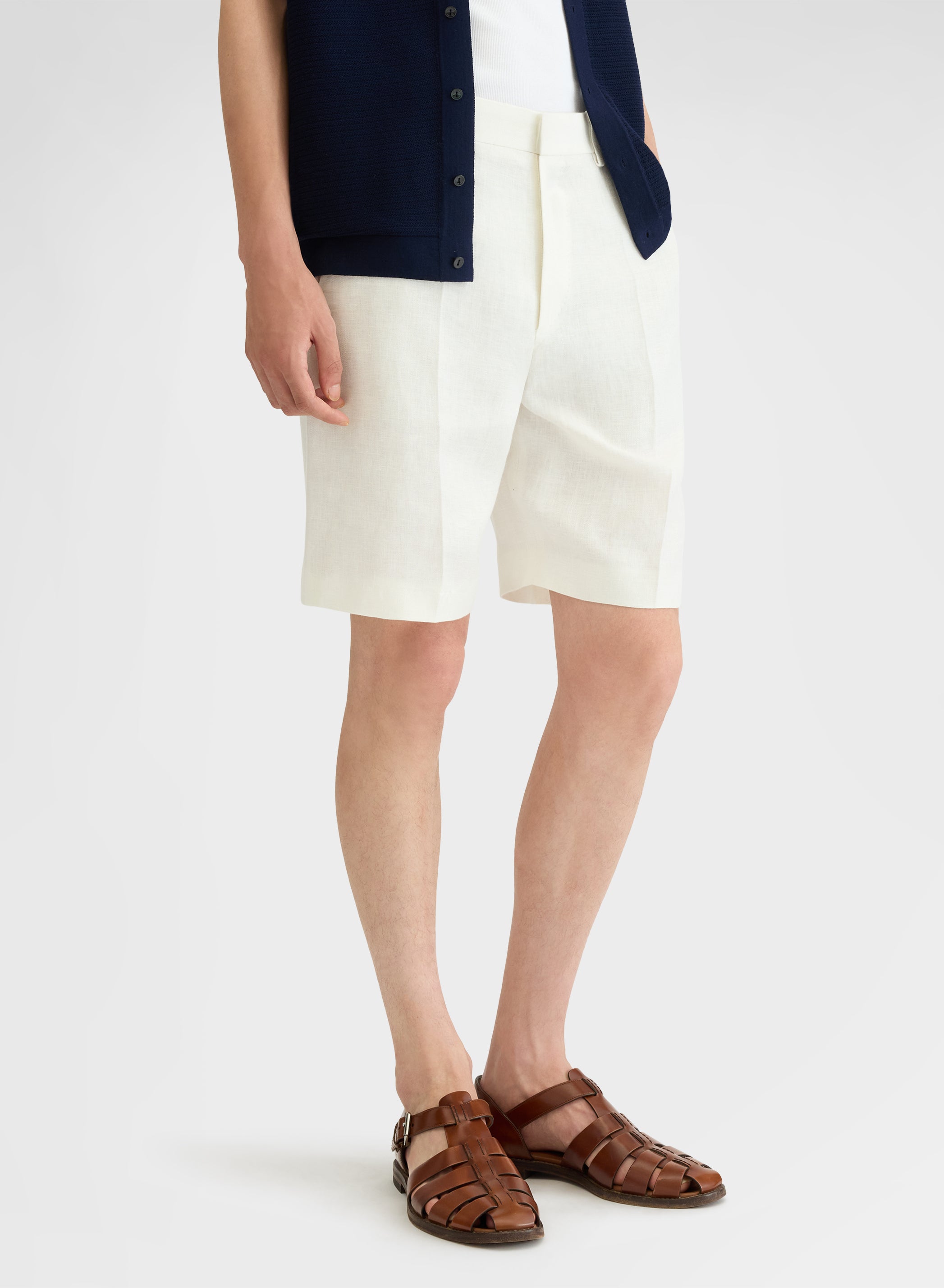DELAVE LINEN SHORTS WHITE