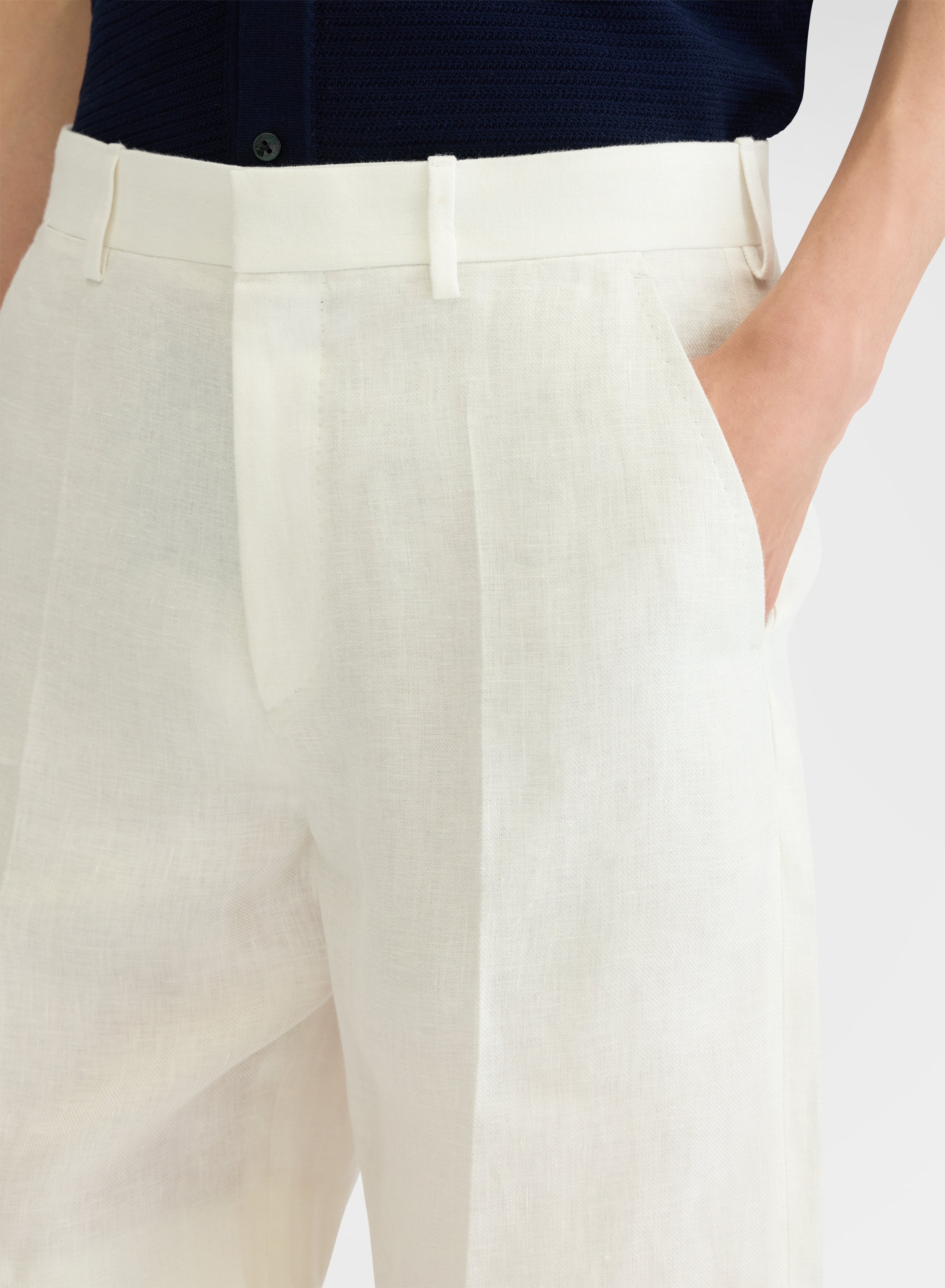DELAVE LINEN SHORTS WHITE