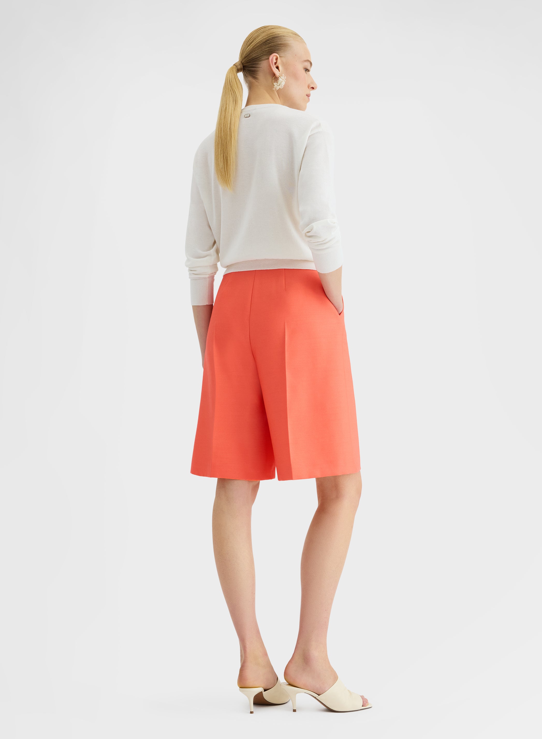 DOUBLE WOOL SILK SHORTS SUNSET