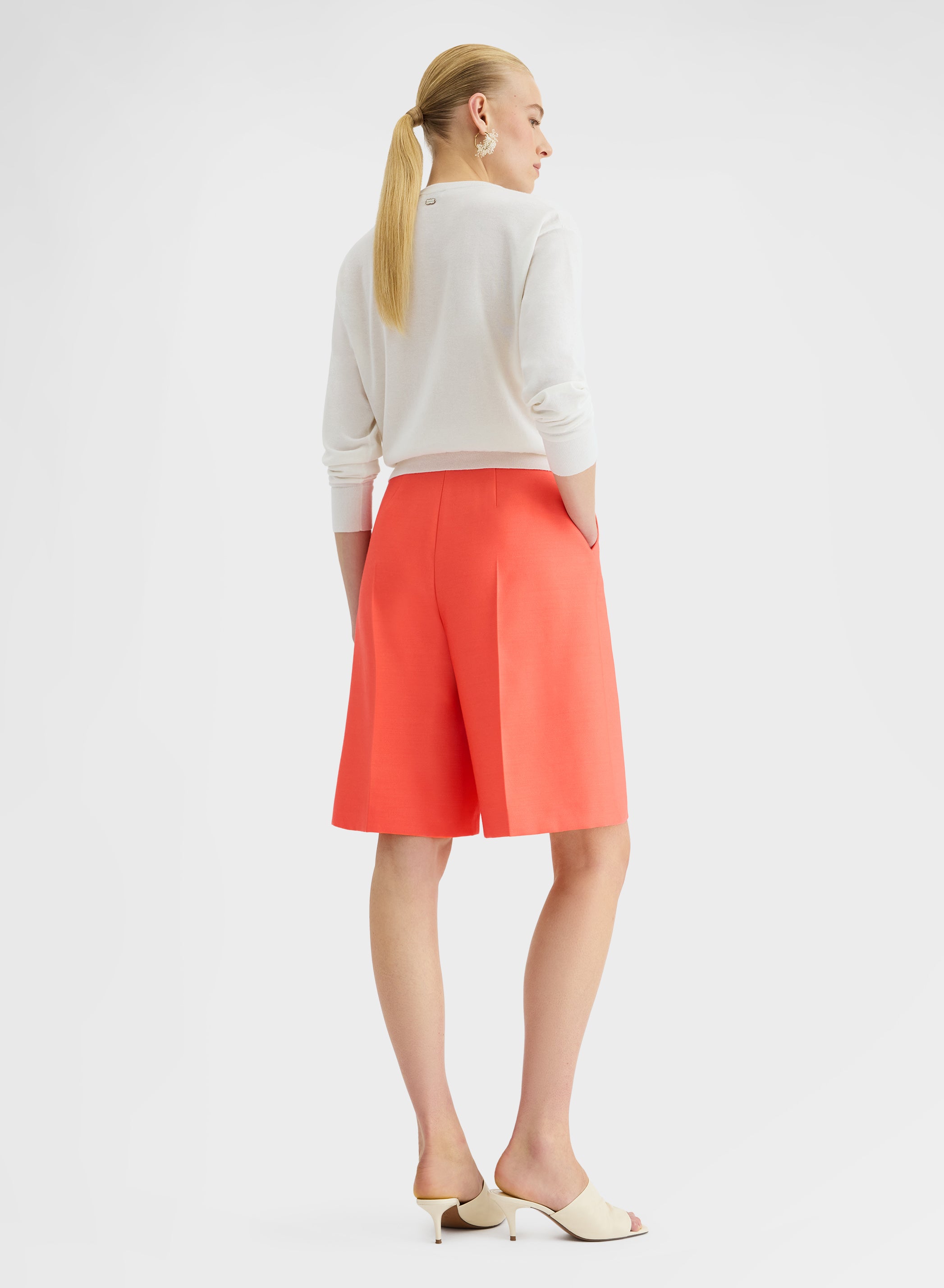 DOUBLE WOOL SILK SHORTS SUNSET