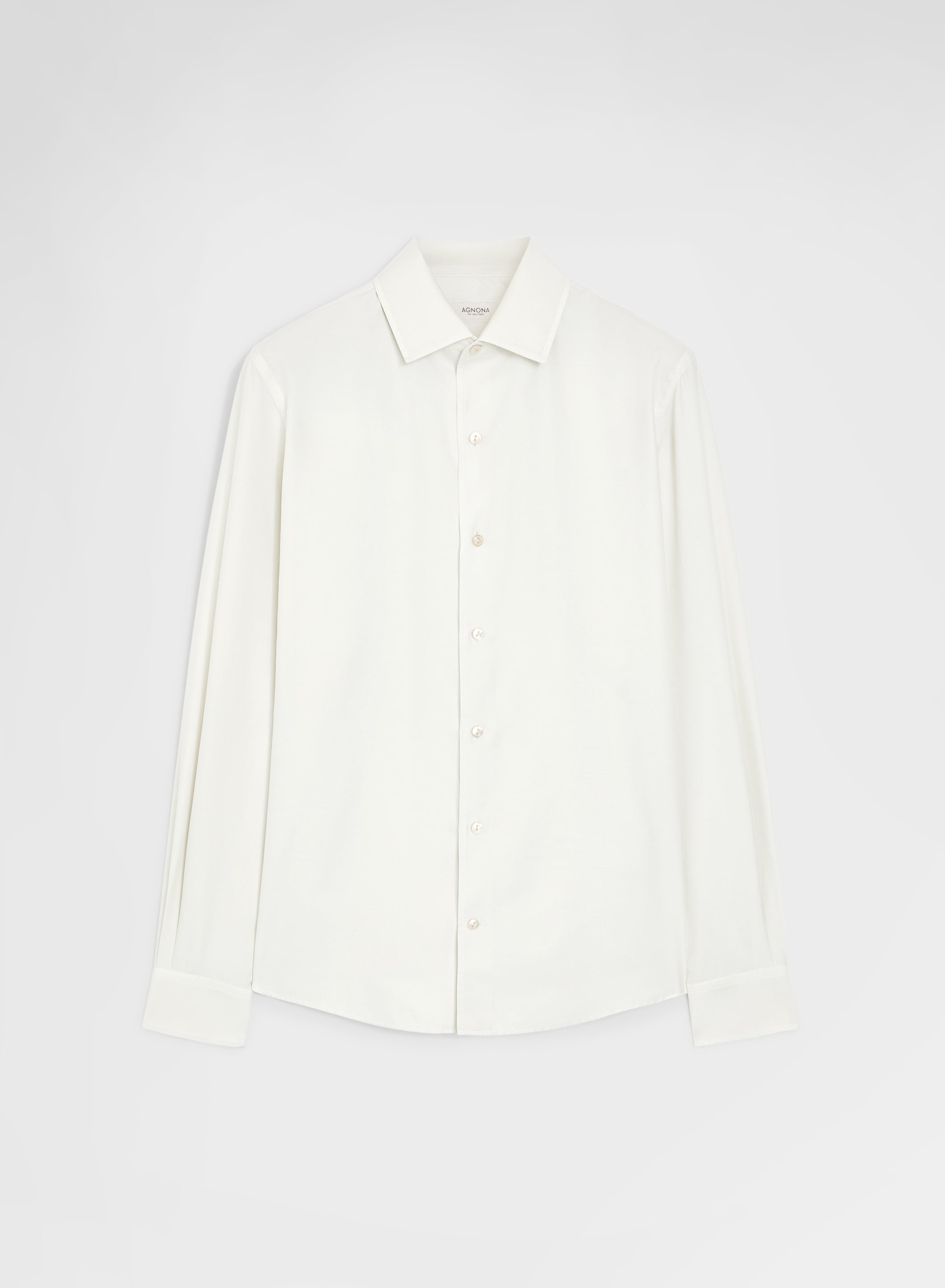 COTTON SILK SHIRT GARMENT DYED SHIRT STONE