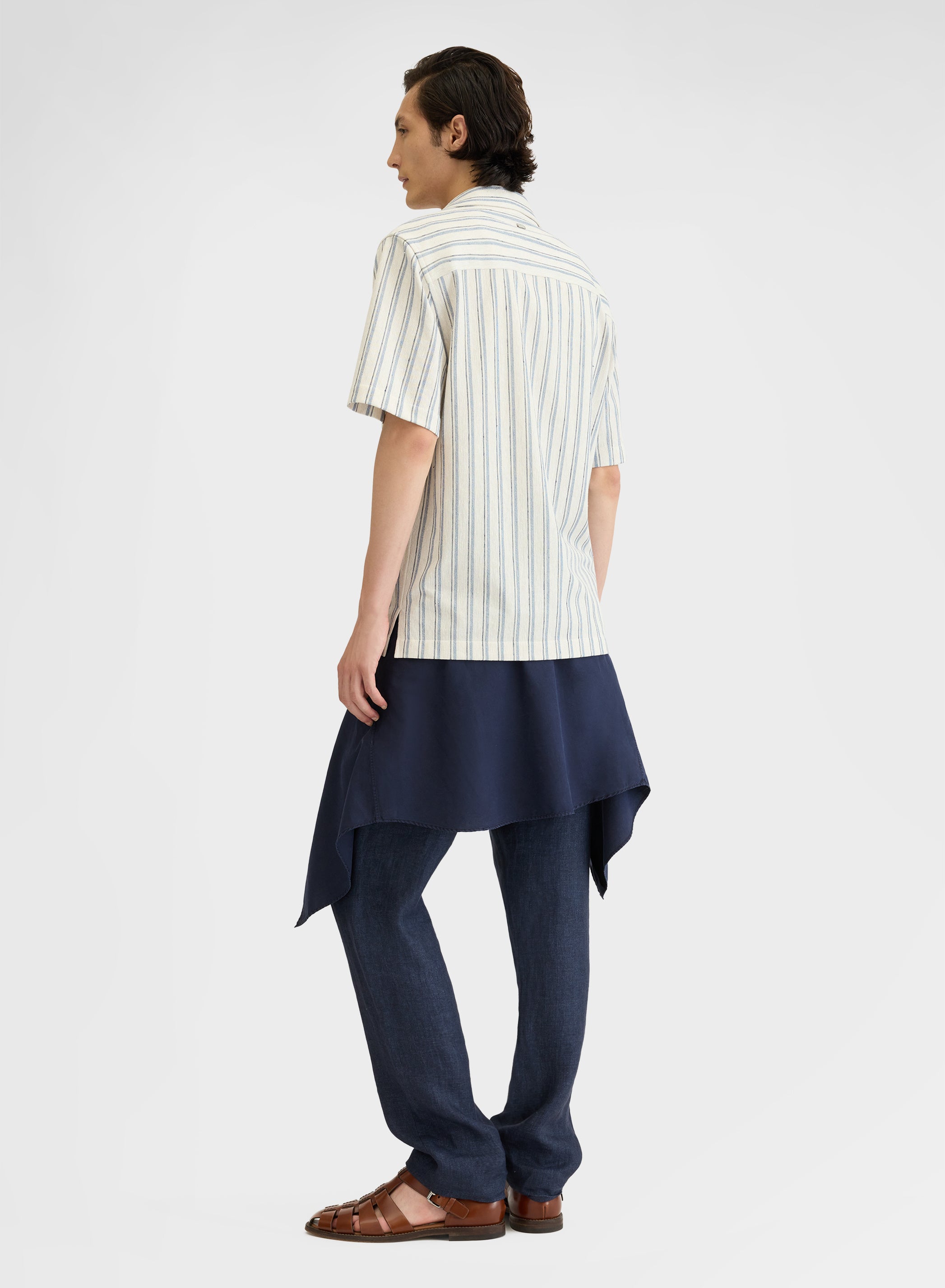 STRIPED JERSEY SHIRT DUSTY BLUE