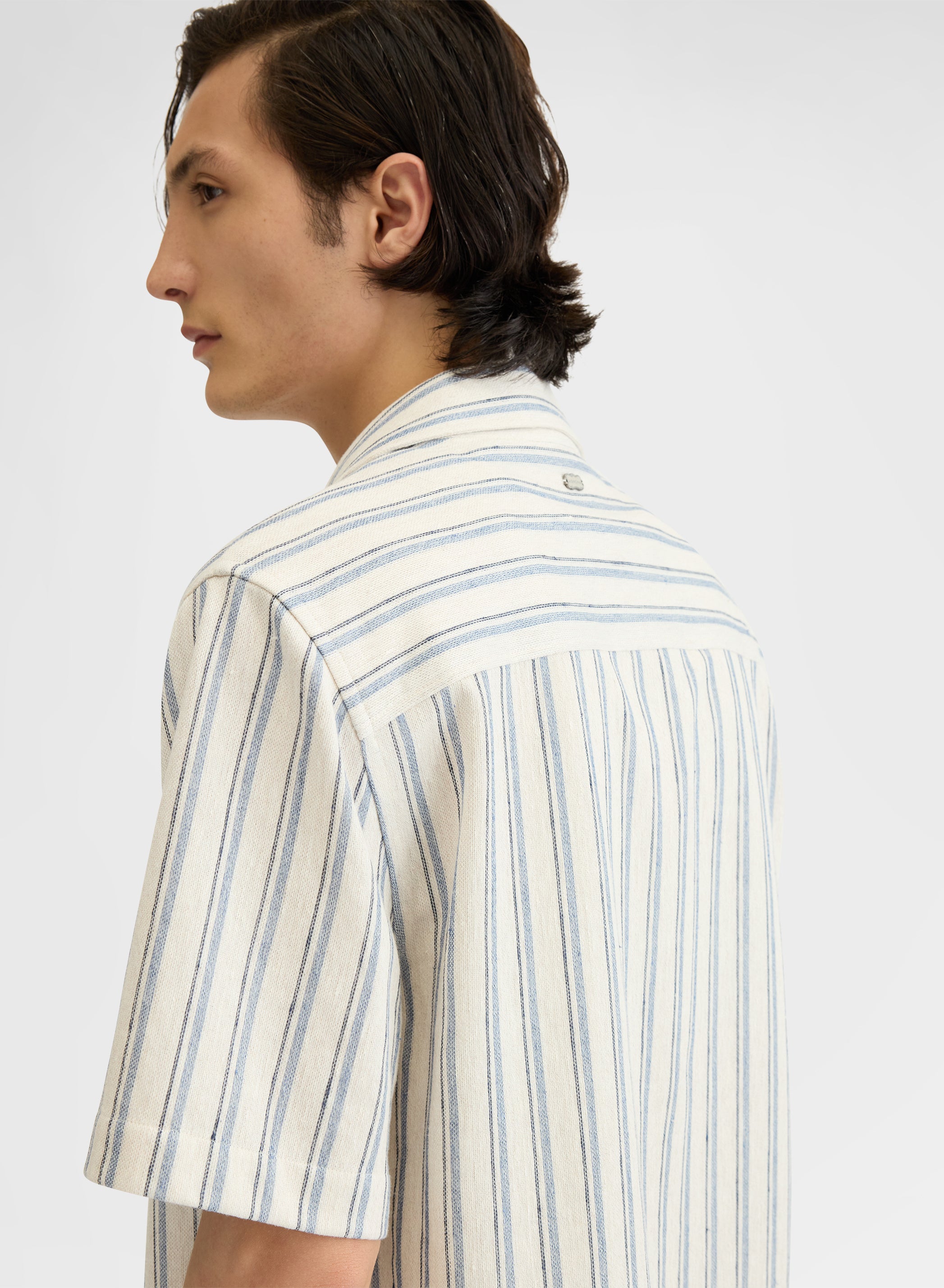 STRIPED JERSEY SHIRT DUSTY BLUE