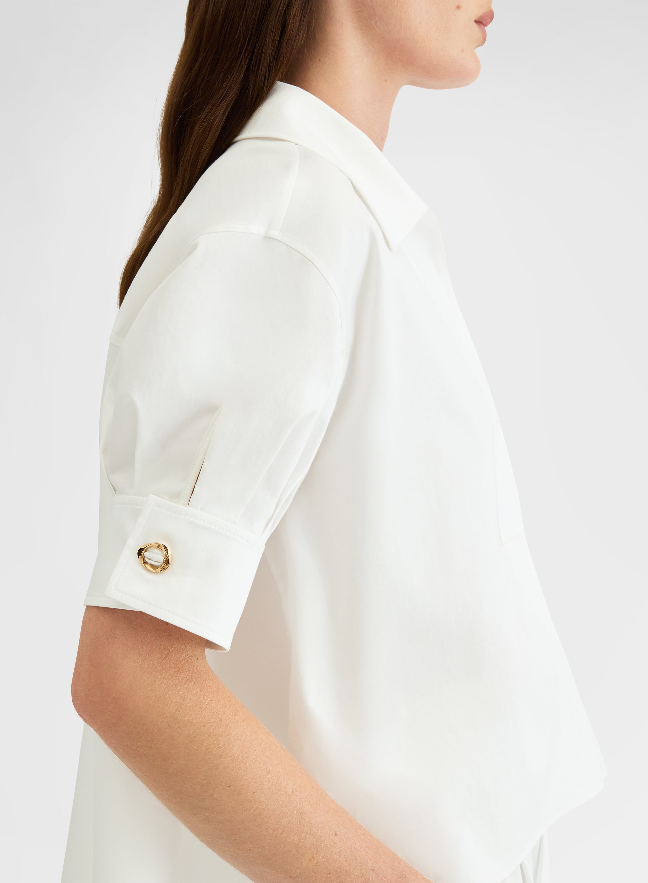 COTTON SATIN SHIRT WHITE