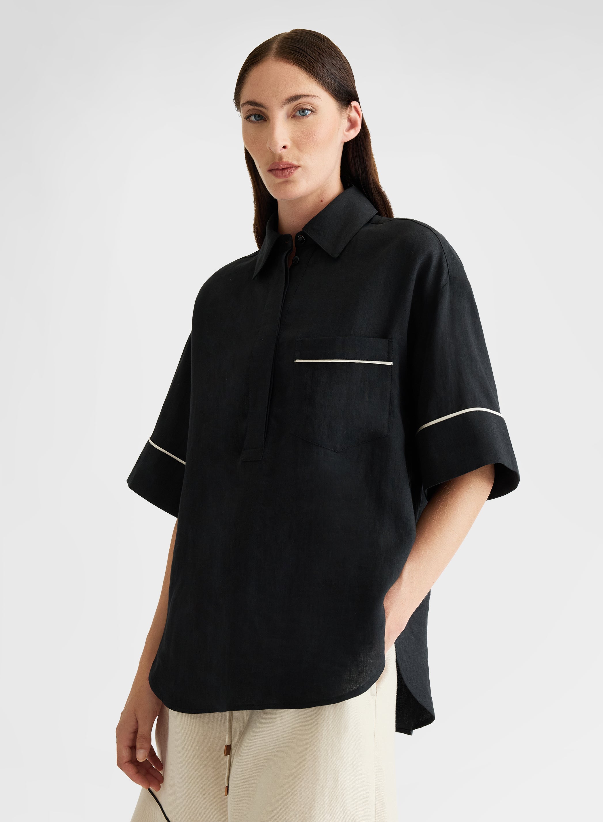 LIGHT LINEN SHIRT BLACK