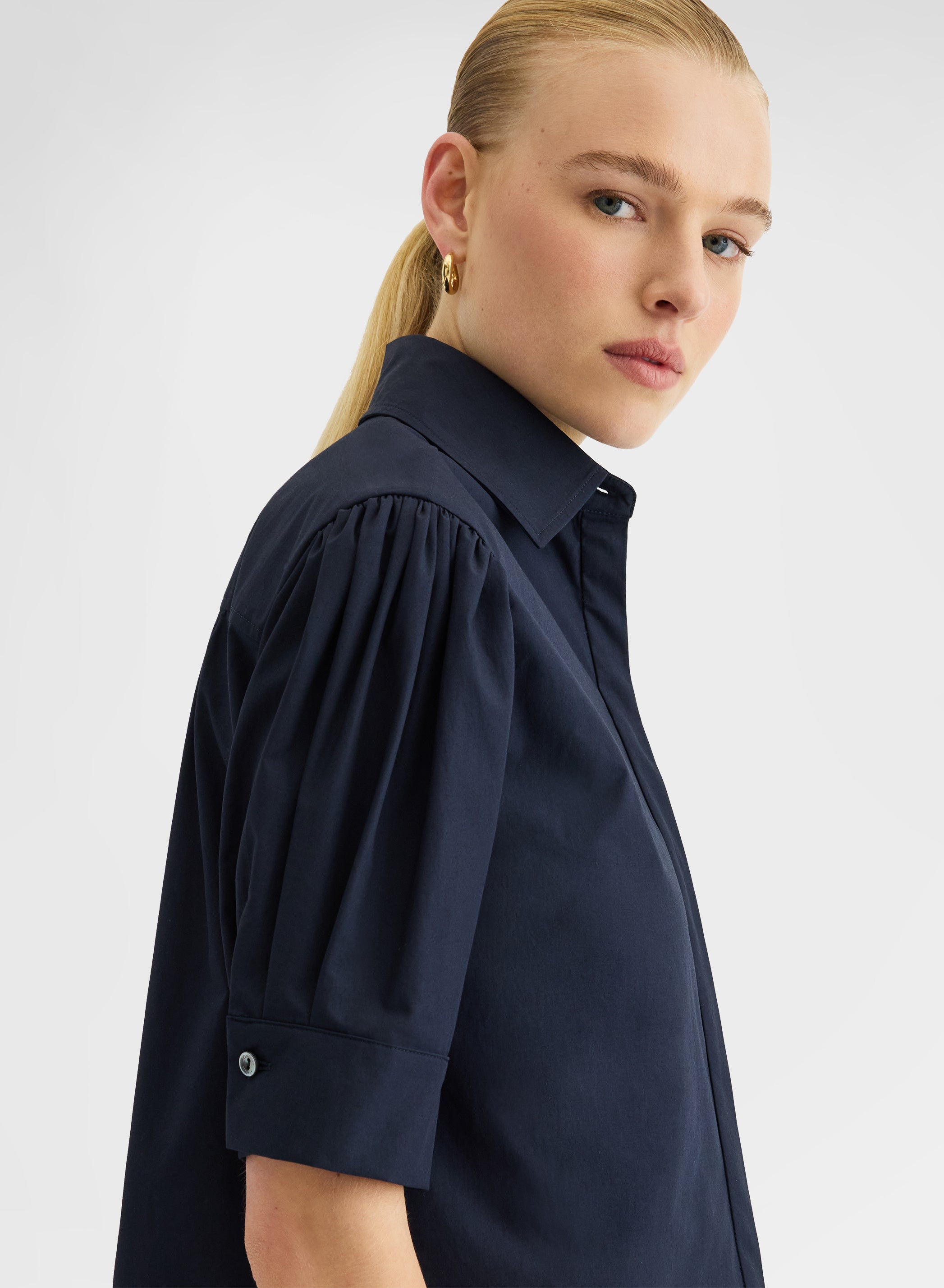 COTTON POPLIN SHIRT NAVY