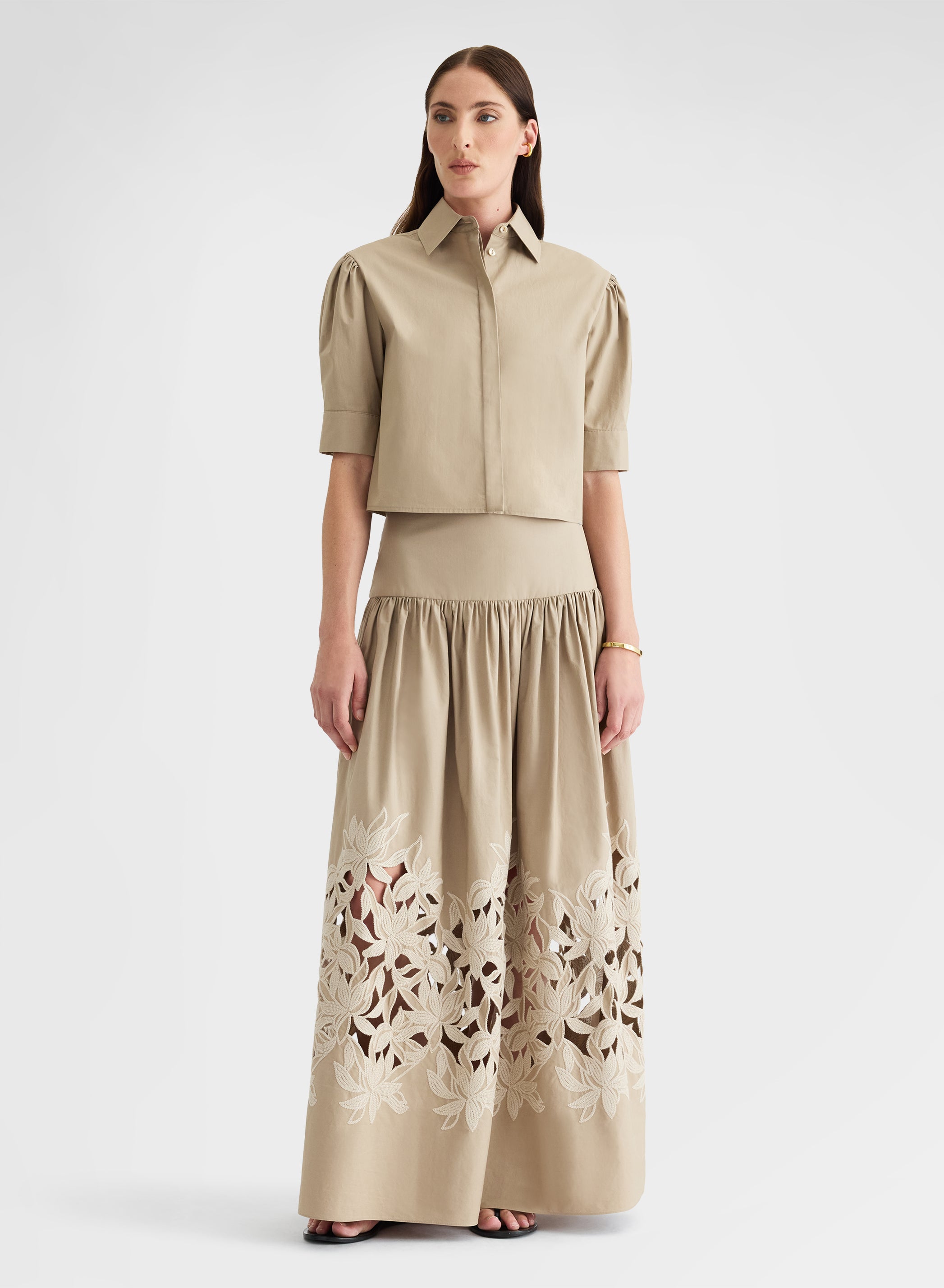 COTTON POPLIN SHIRT KHAKI