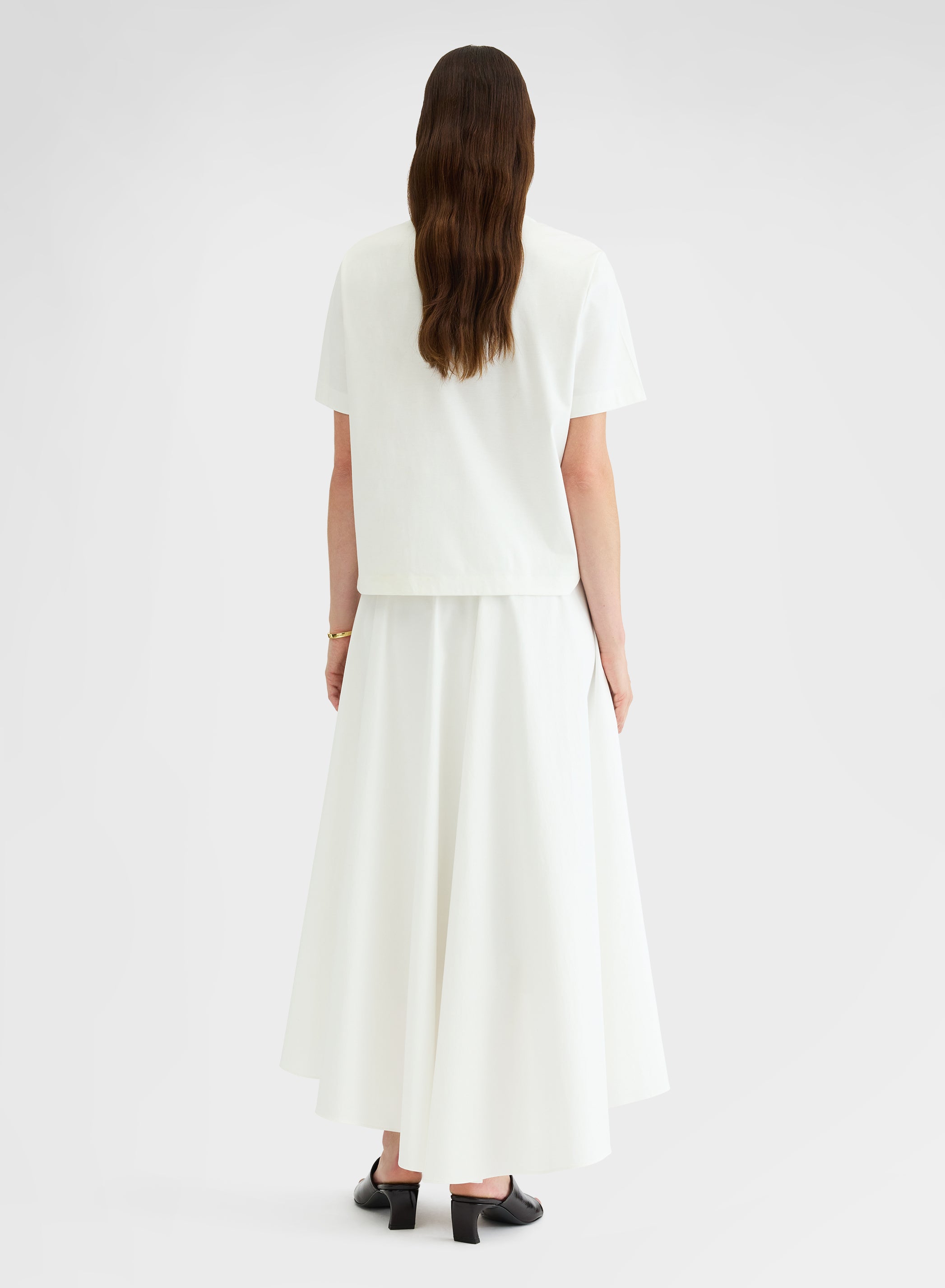 COTTON SATIN SKIRT WHITE