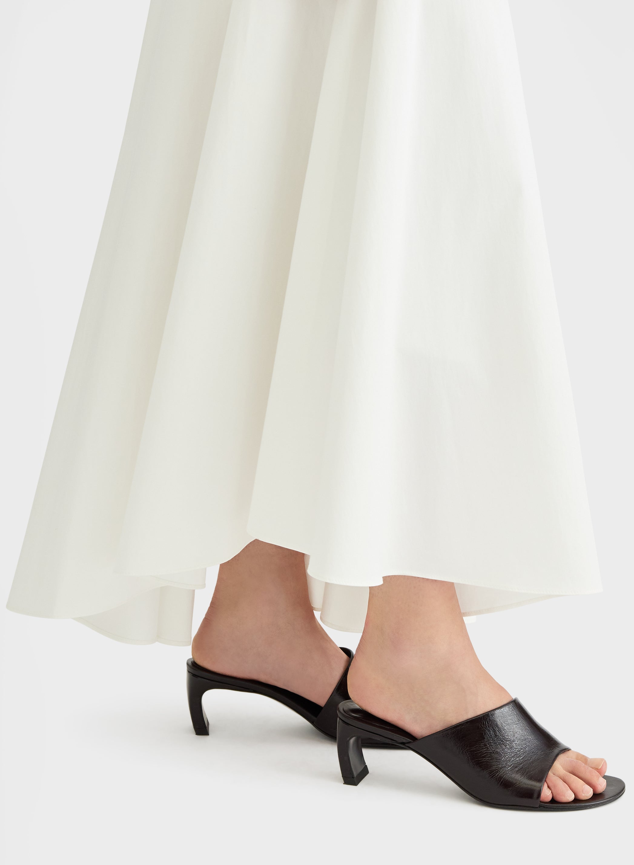 COTTON SATIN SKIRT WHITE