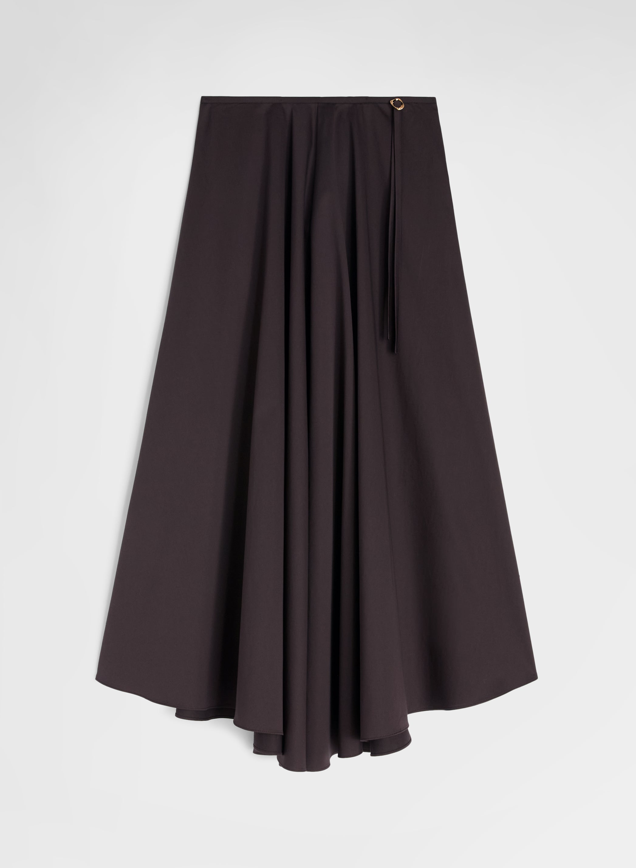 COTTON SATIN SKIRT CHOCOLATE