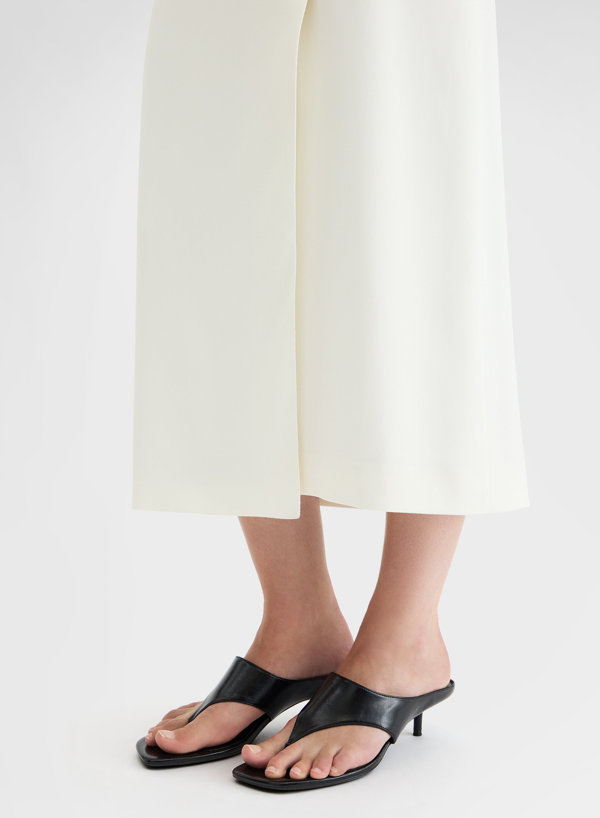 FLUID VISCOSE WOOL SKIRT WHITE
