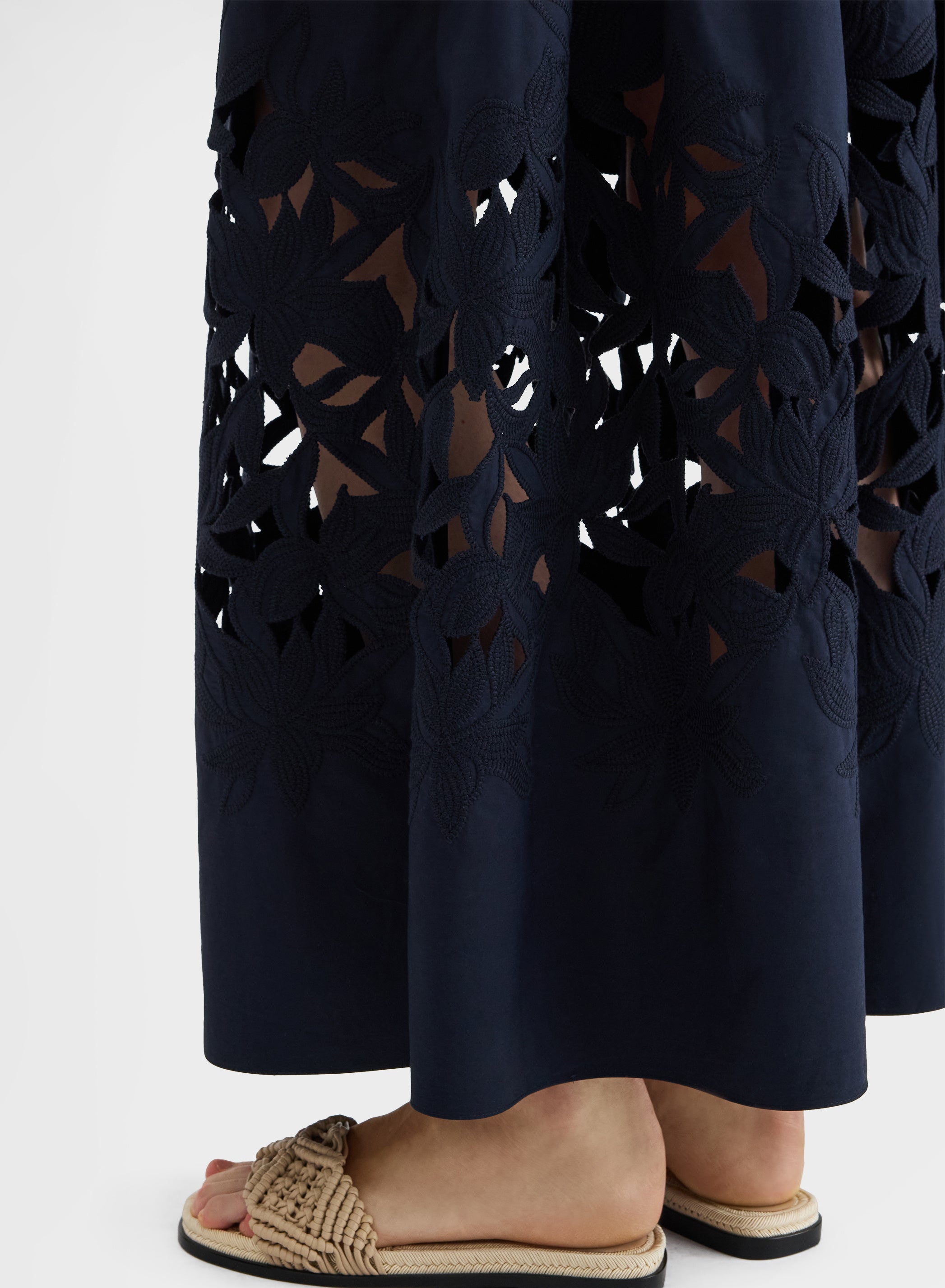 COTTON POPLIN SKIRT NAVY