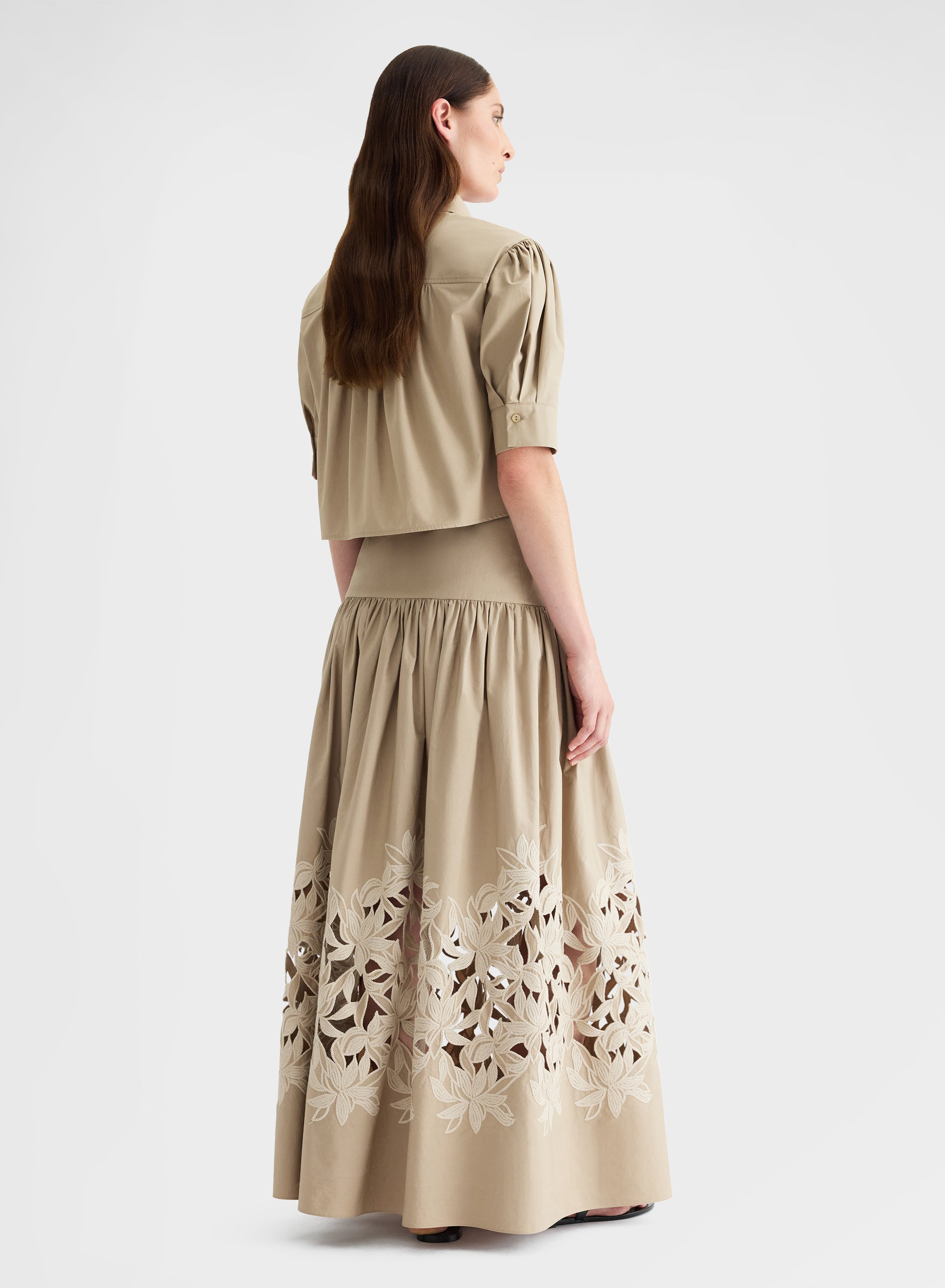 COTTON POPLIN SKIRT KHAKI