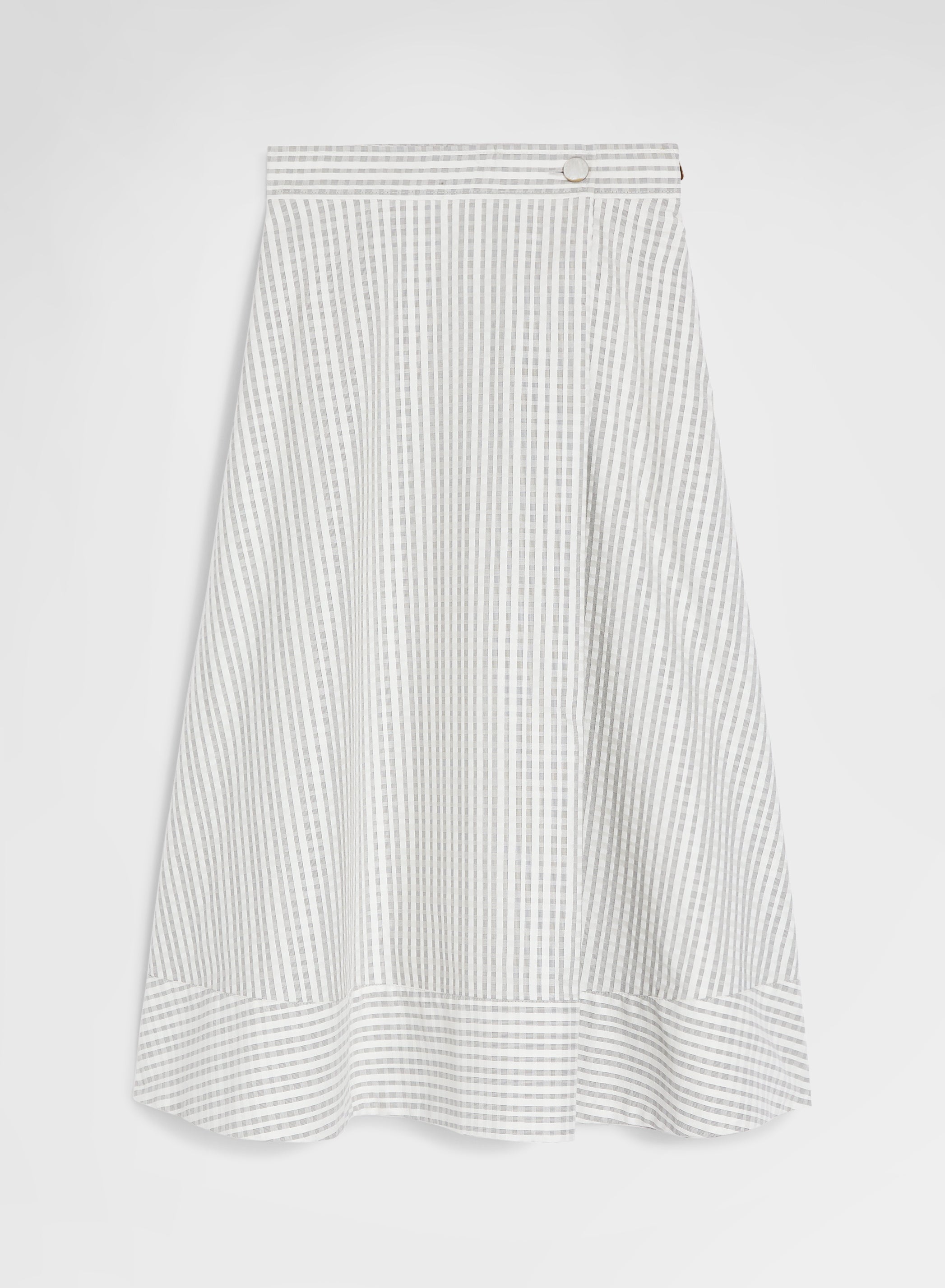 TEXTURED COTTON SILK SKIRT GREY