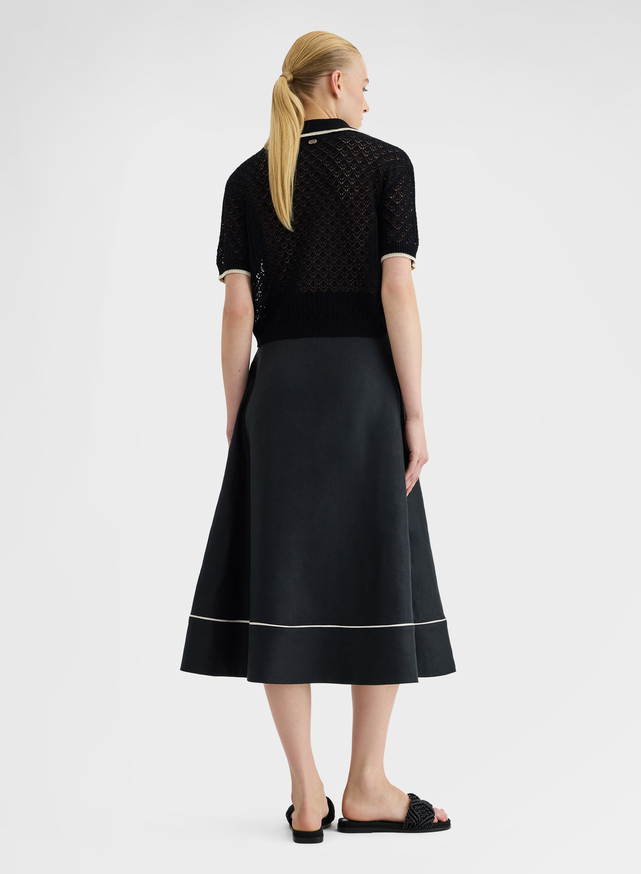 BATAVIA LINEN SKIRT BLACK