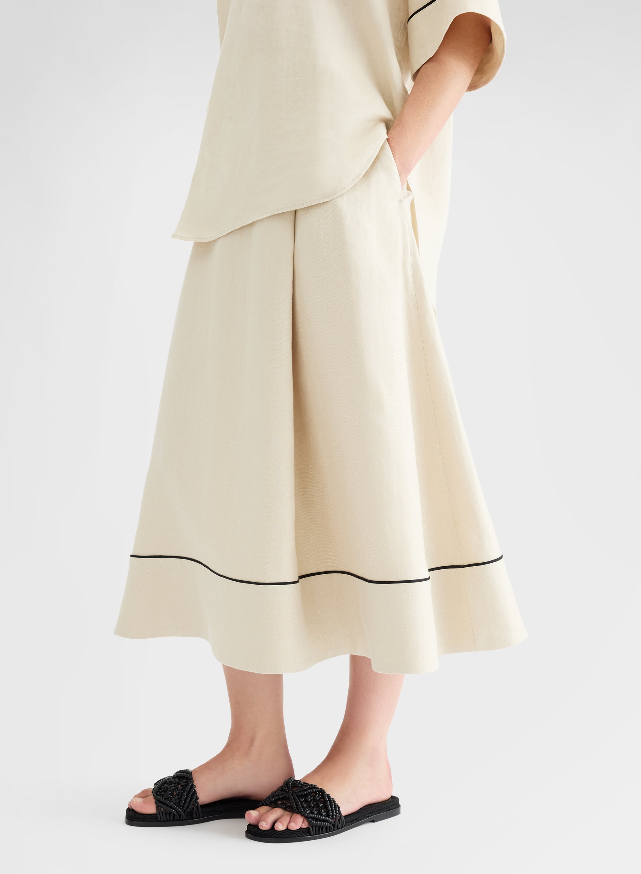 BATAVIA LINEN SKIRT BEIGE