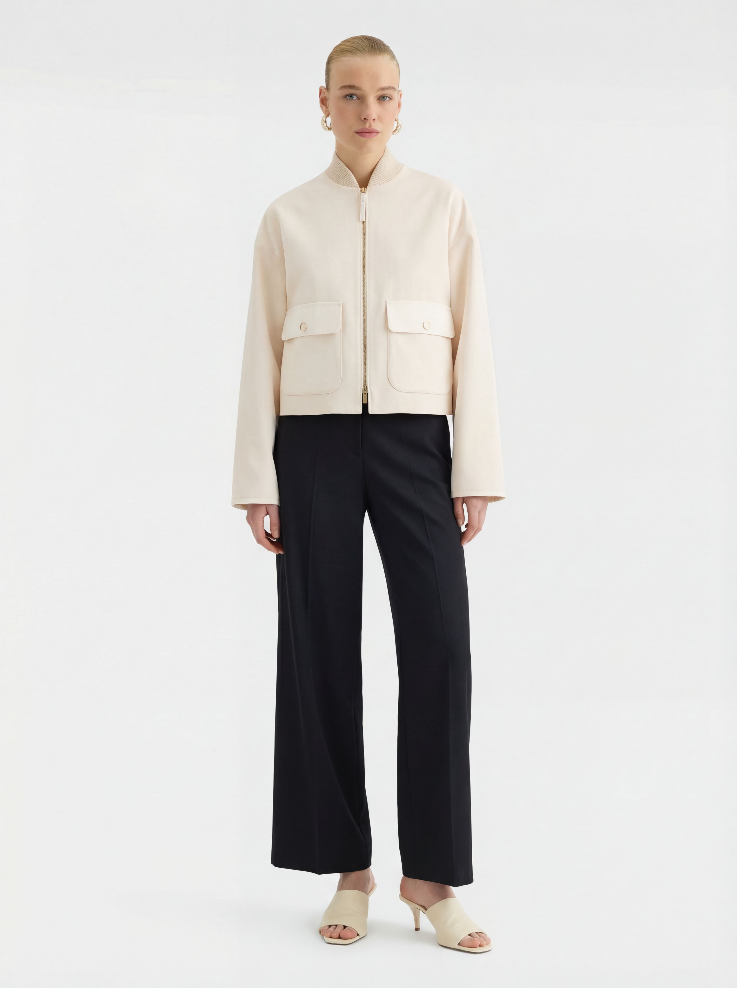 SILKEN NYLON CABAN AGNONA WHITE