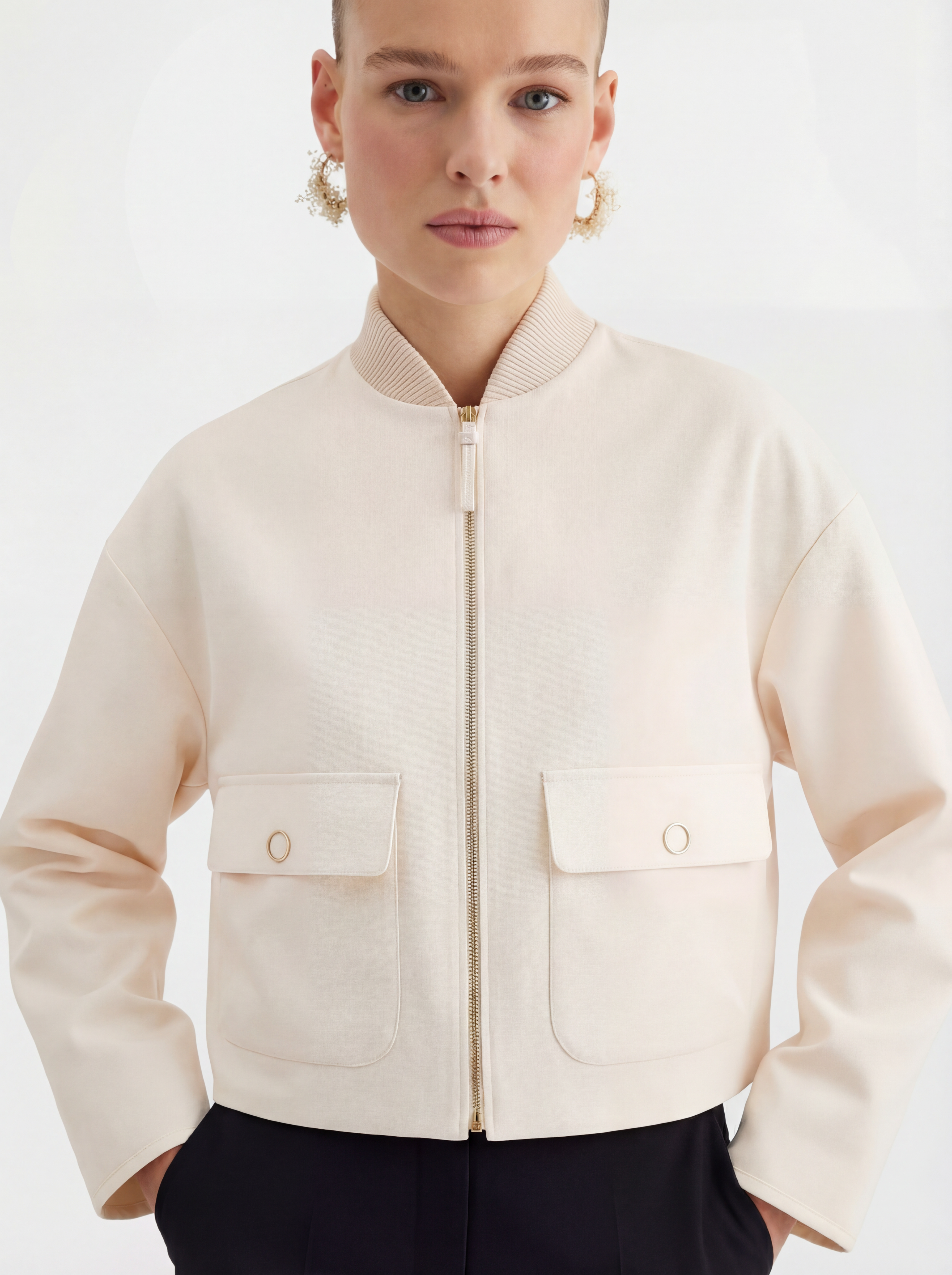 SILKEN NYLON CABAN AGNONA WHITE