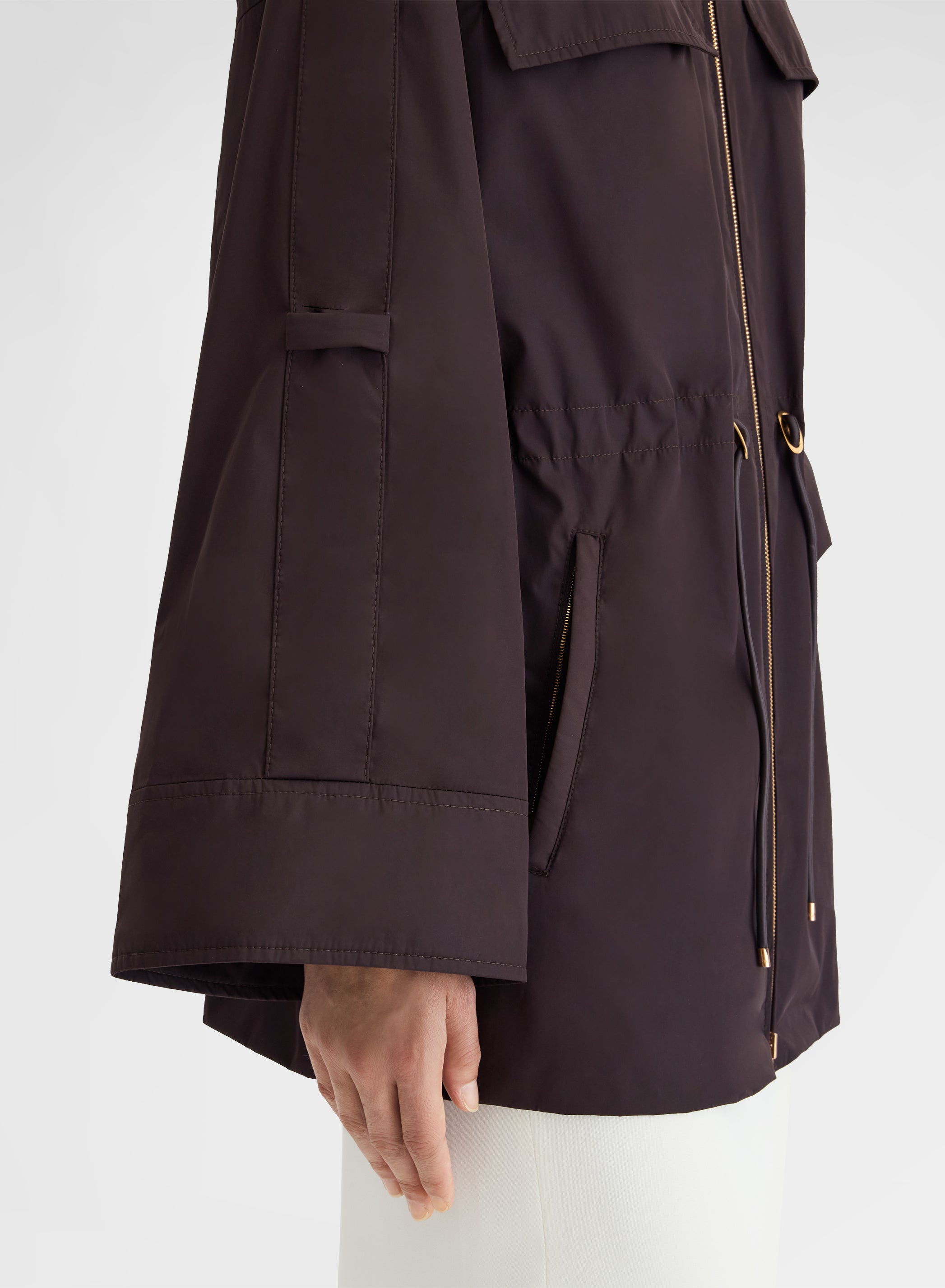 Nylon Taffeta Jacket Chocolate Brown Technical | Agnona Italy