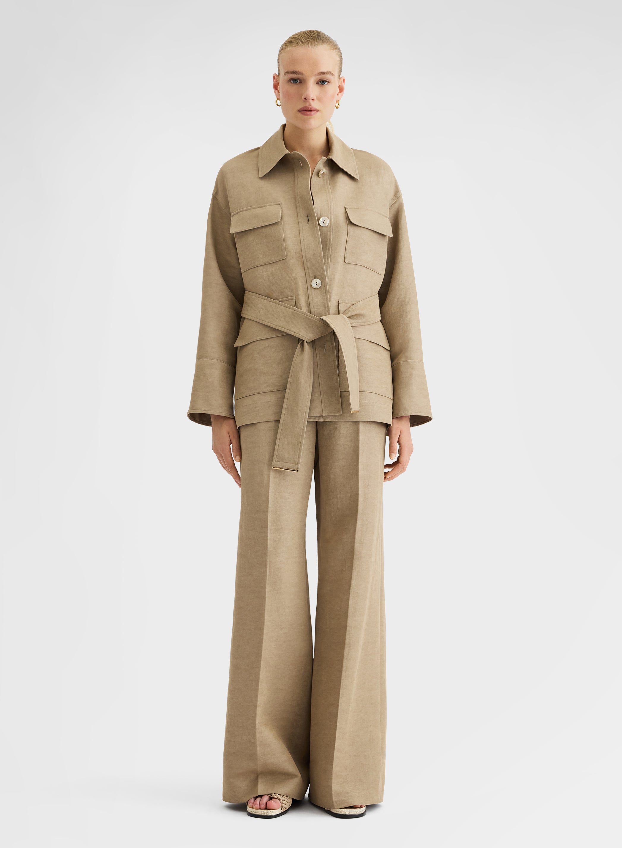 COTTON BLEND TWILL CABAN KHAKI